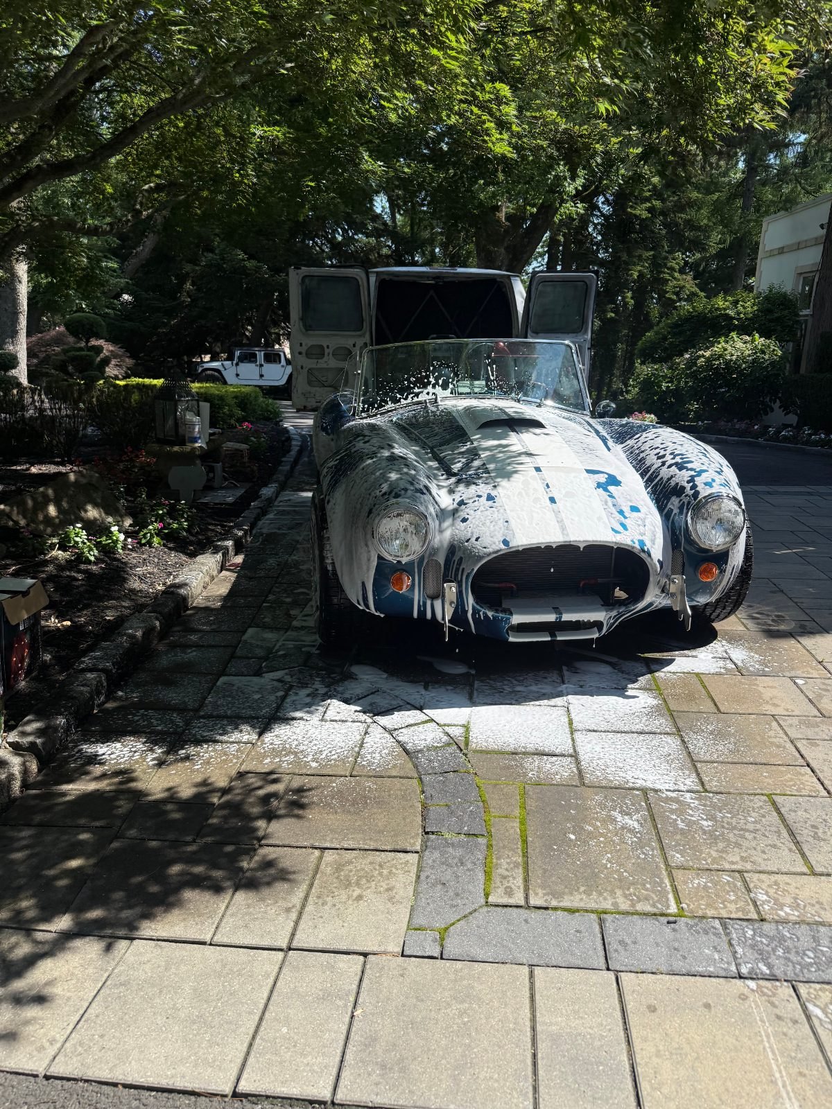 Foam bath on a classic Cobra before the hand wash