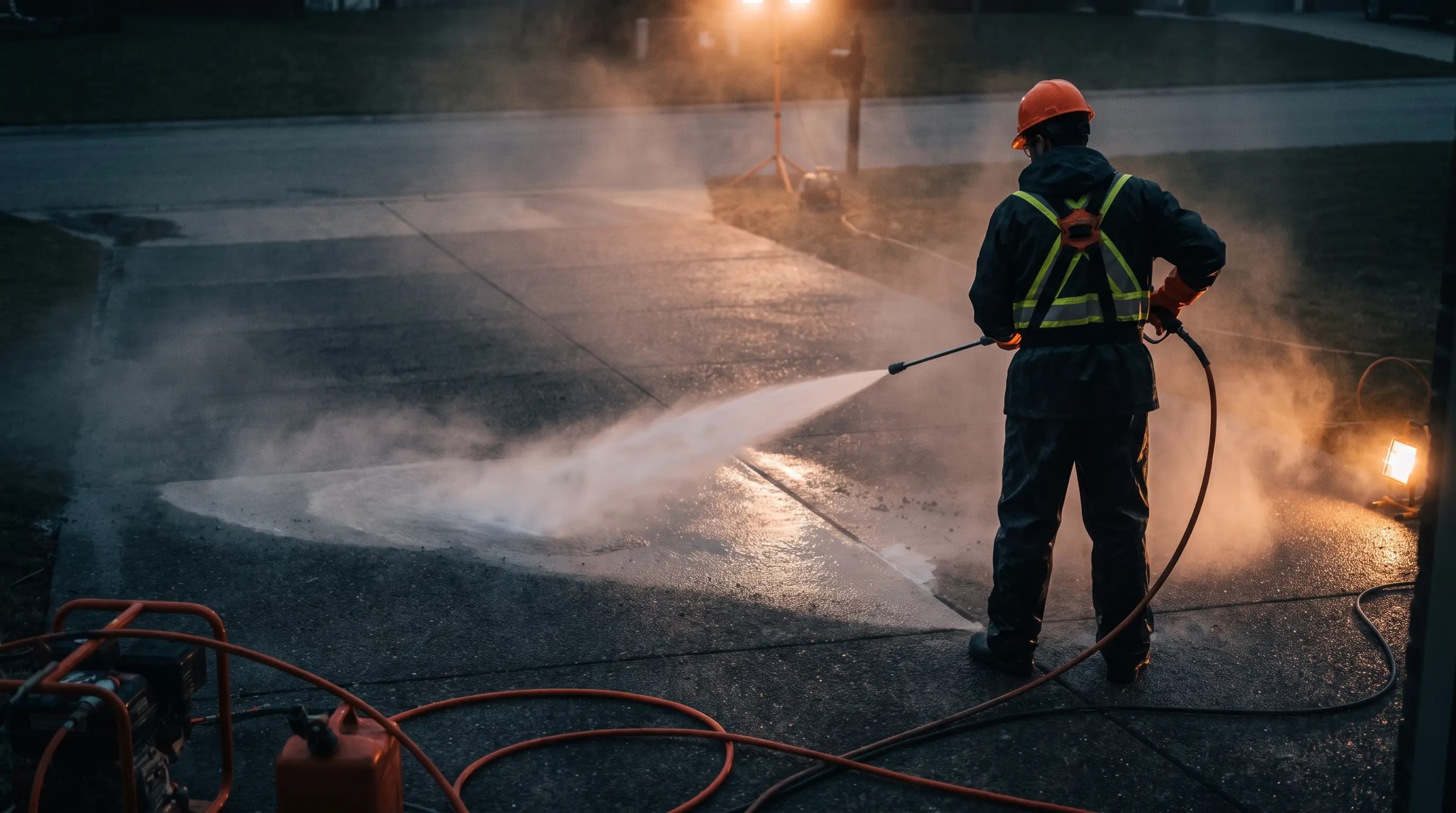 Pressure Washing crew at work
