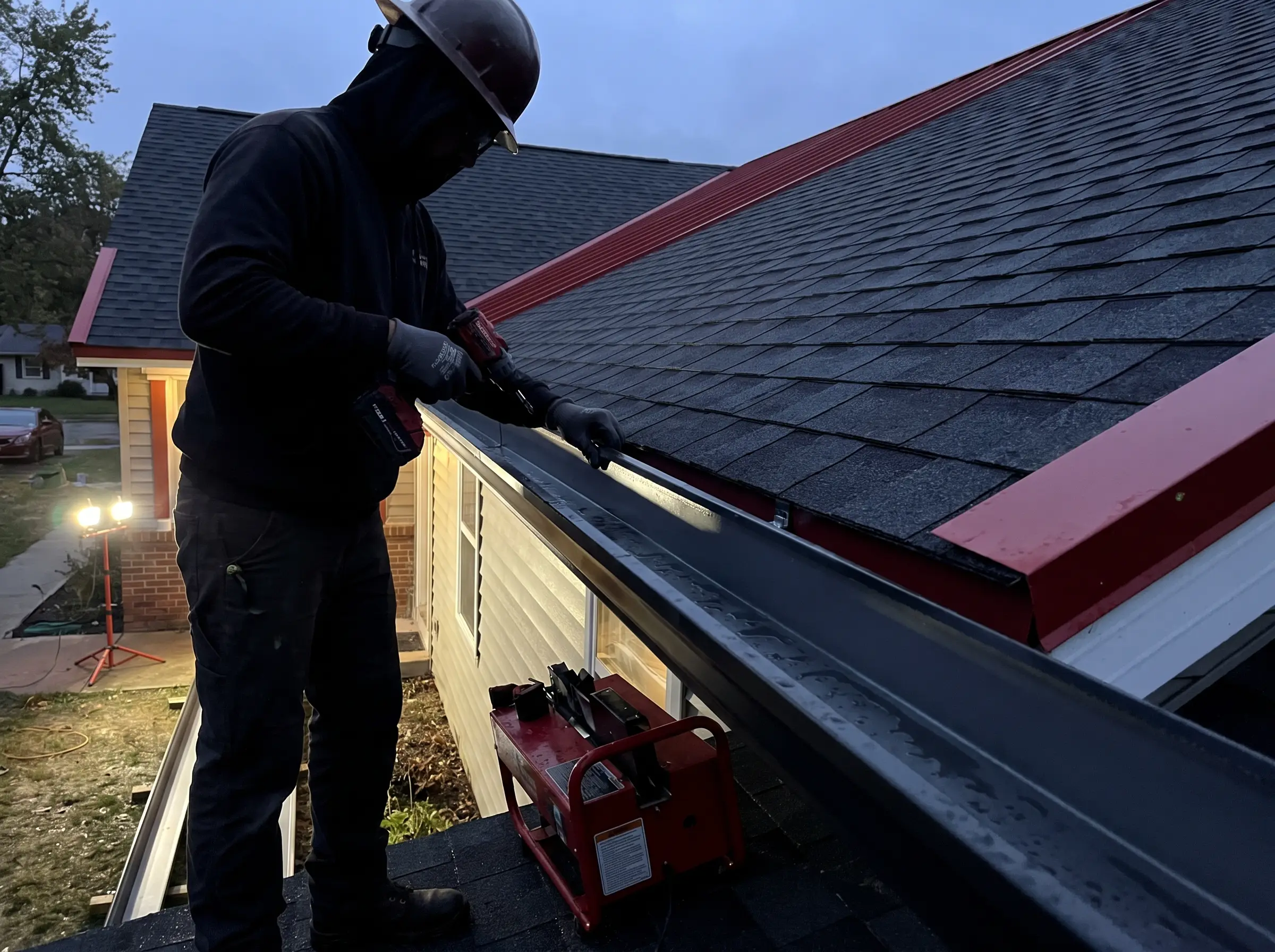 Commercial roofing in progress