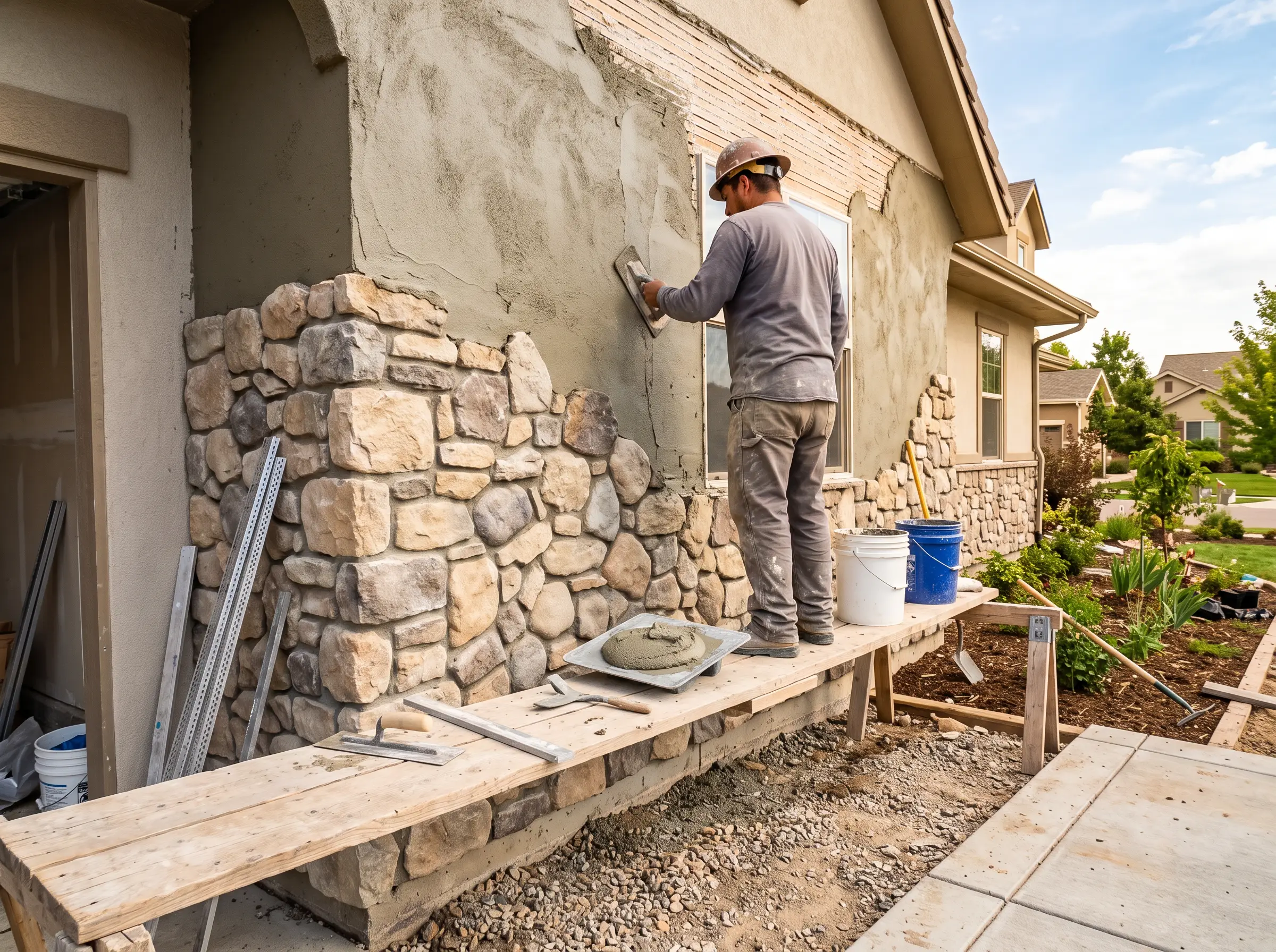 Stucco texture and color coat