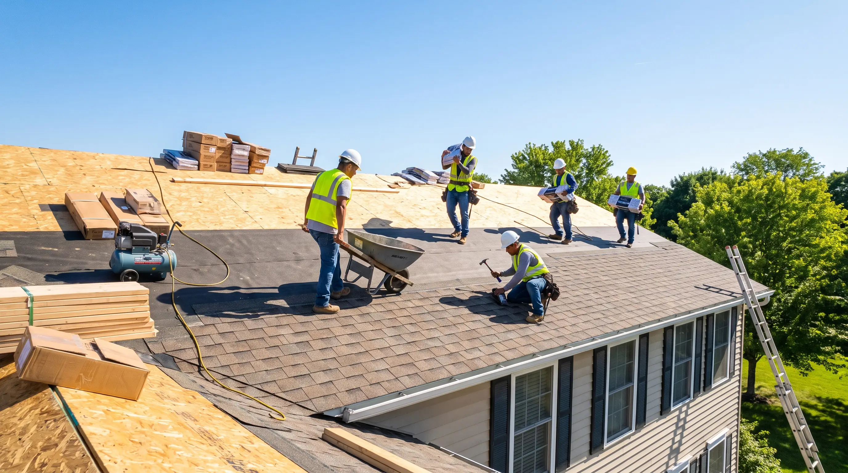 Roofing crew on a jobsite