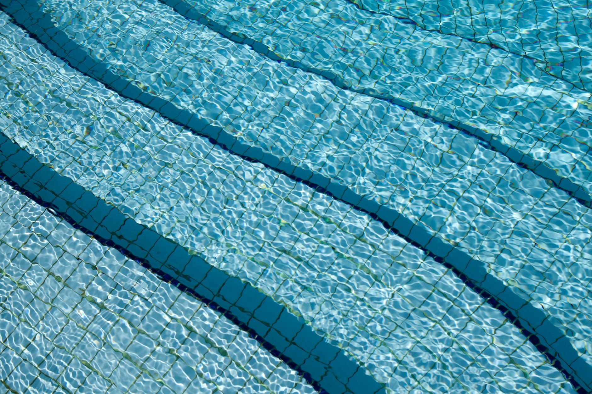 Commercial pool service in progress