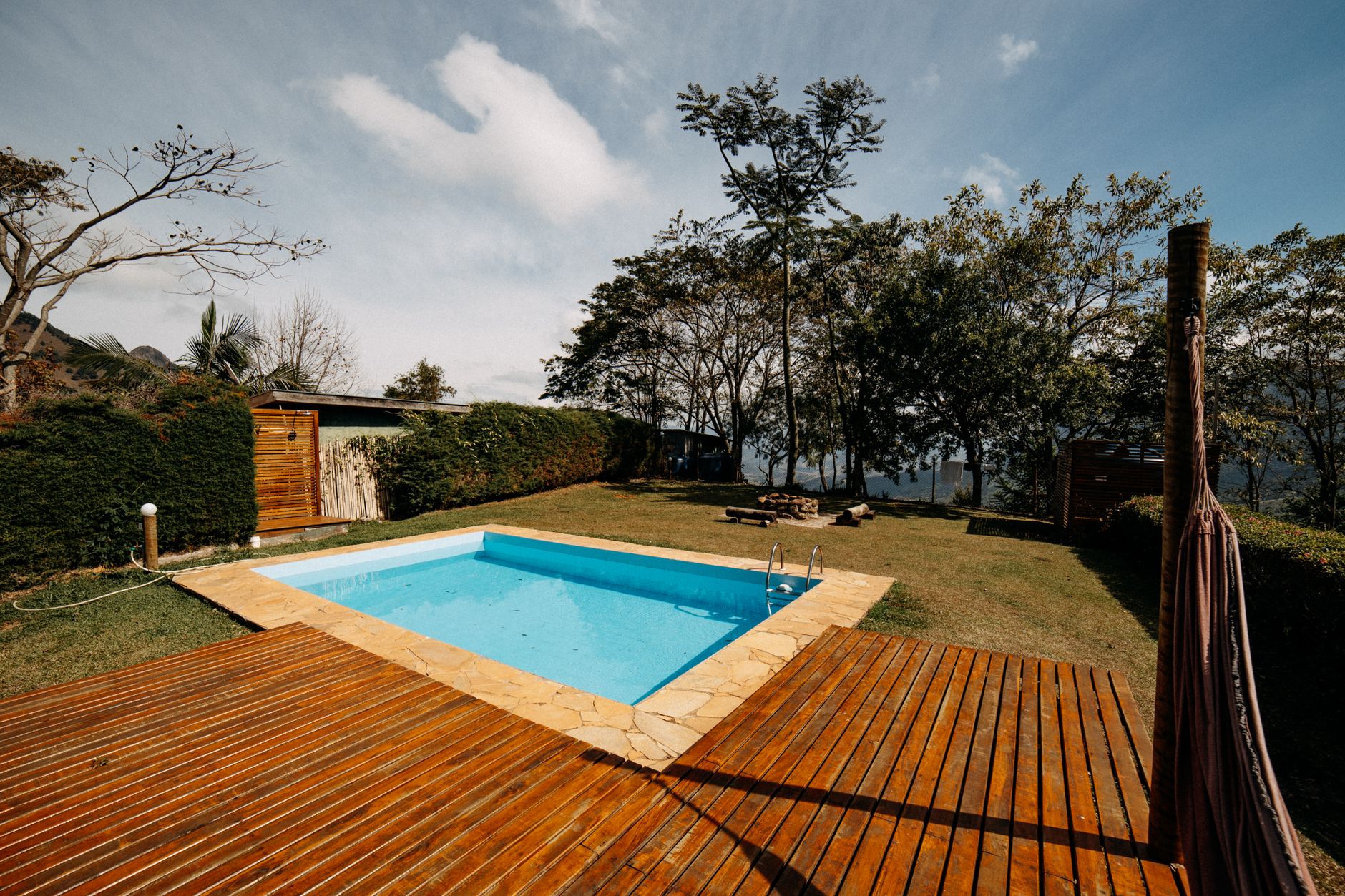 Renovated residential pool with new deck