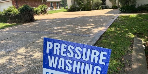 Clean pressure washed driveway