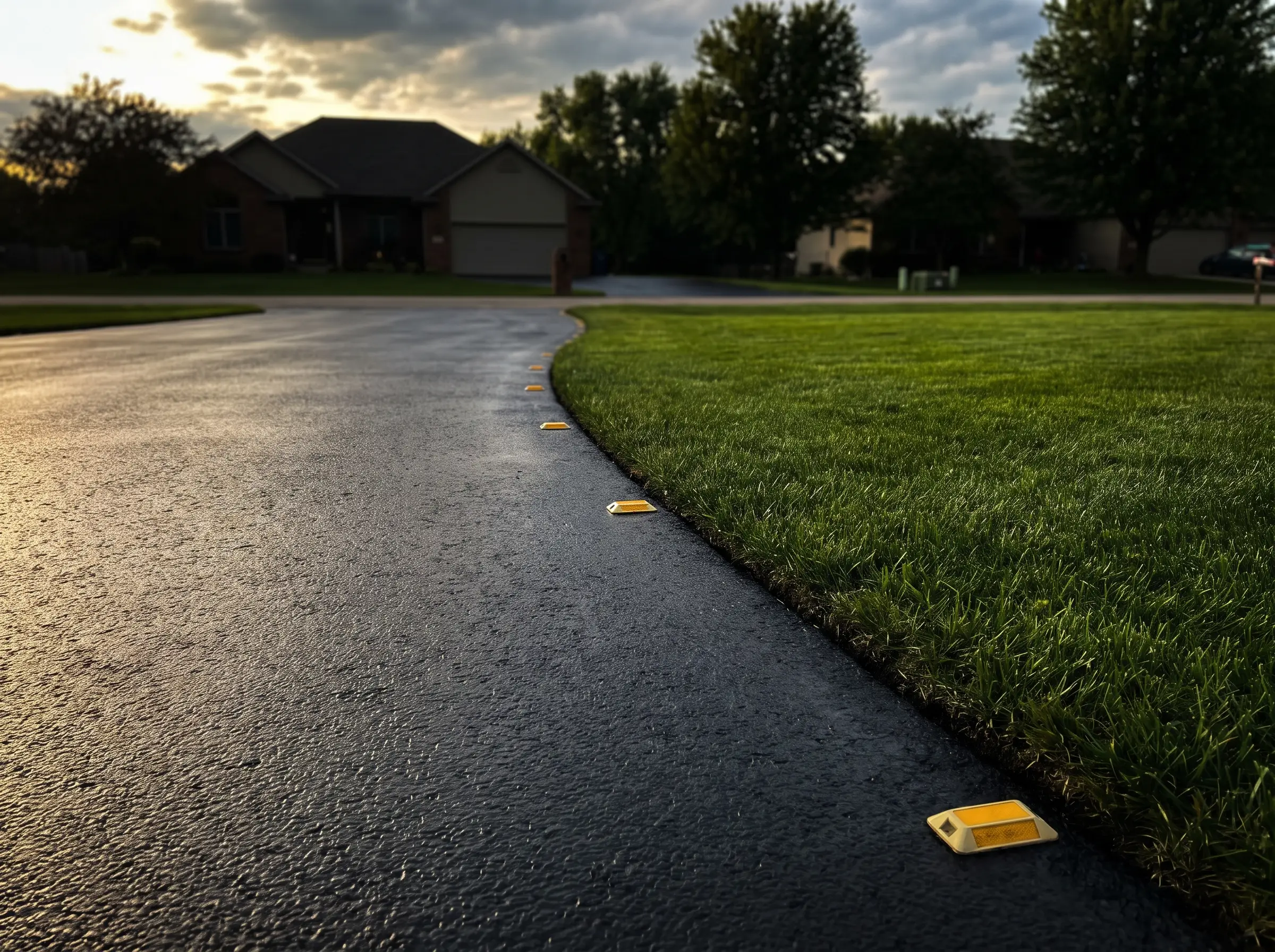 Commercial asphalt paving being placed