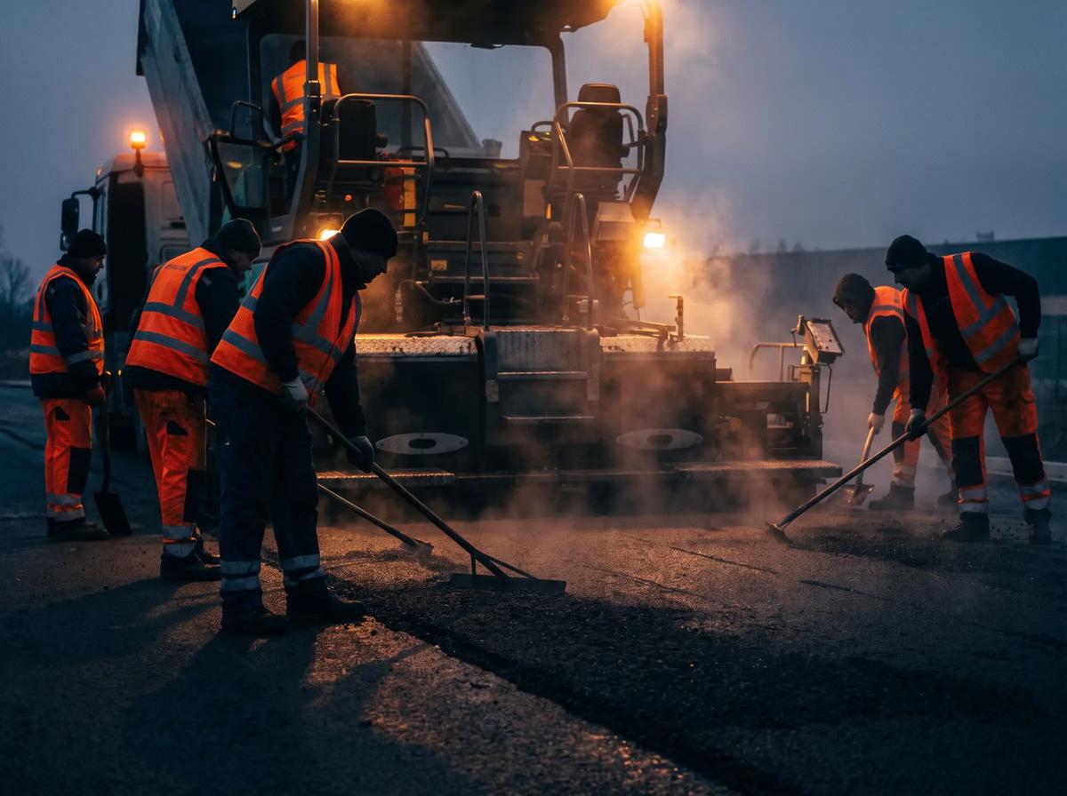 Sealcoated asphalt parking lot