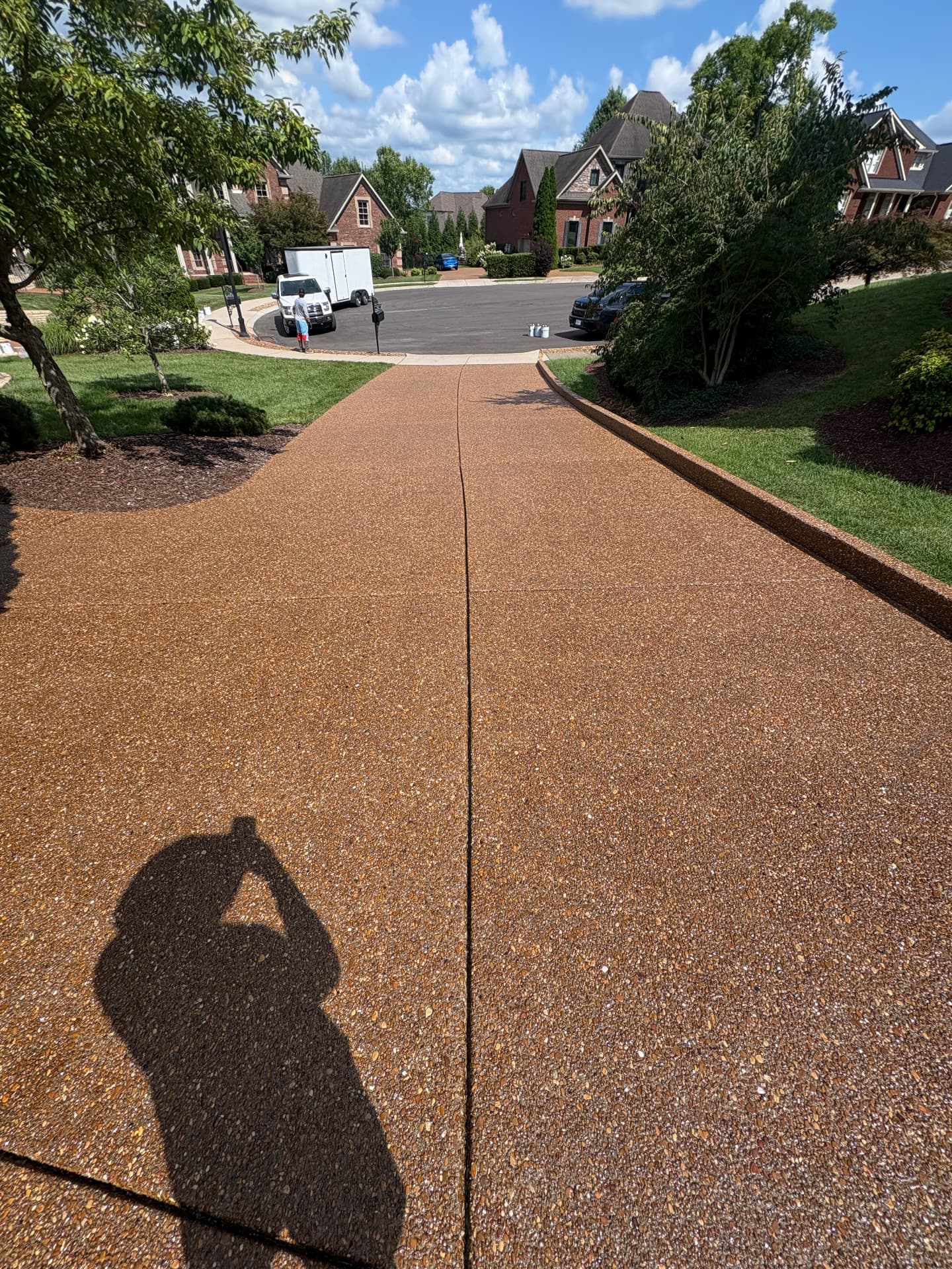 Freshly sealed residential driveway