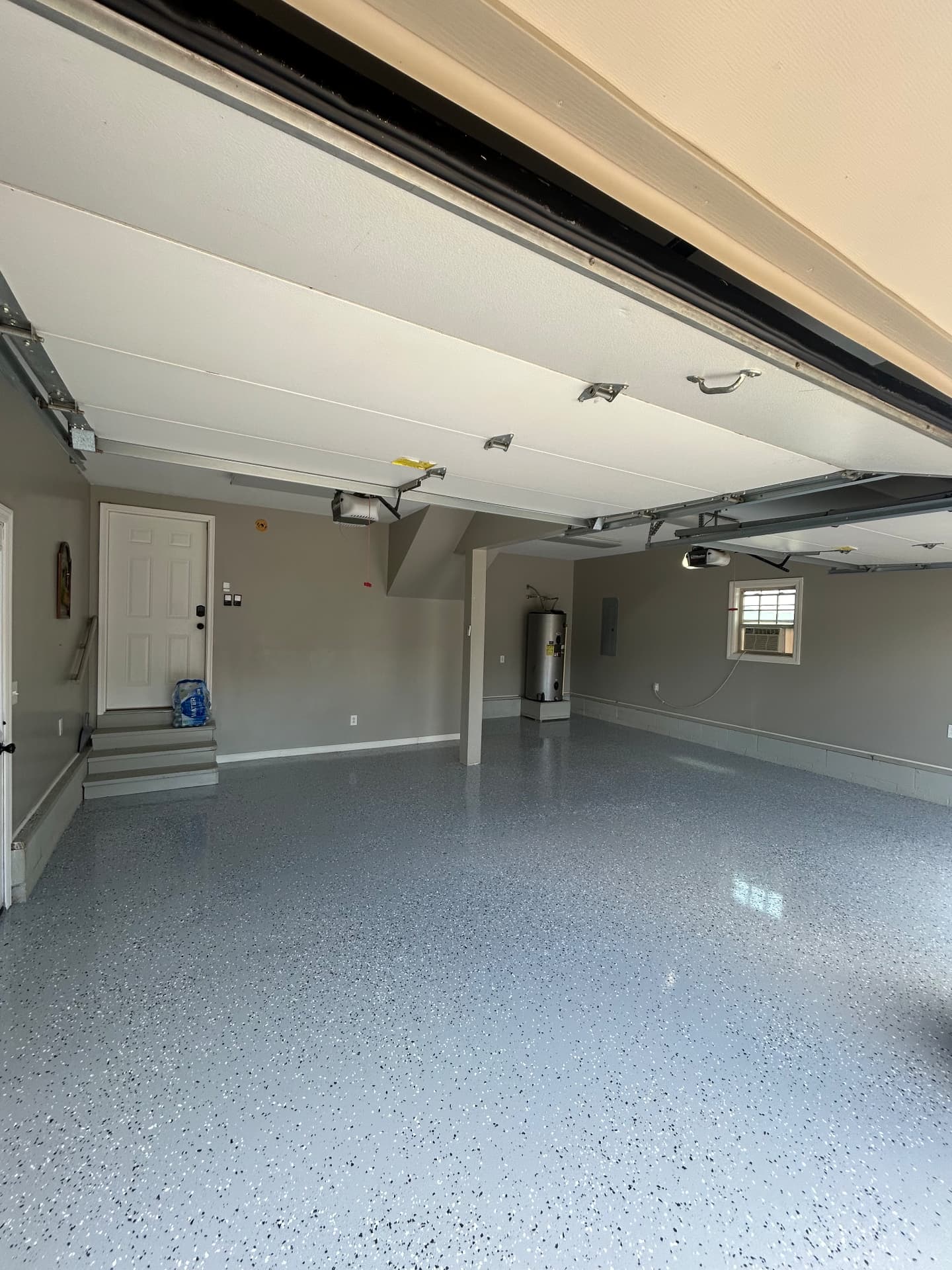 Epoxy coated garage floor
