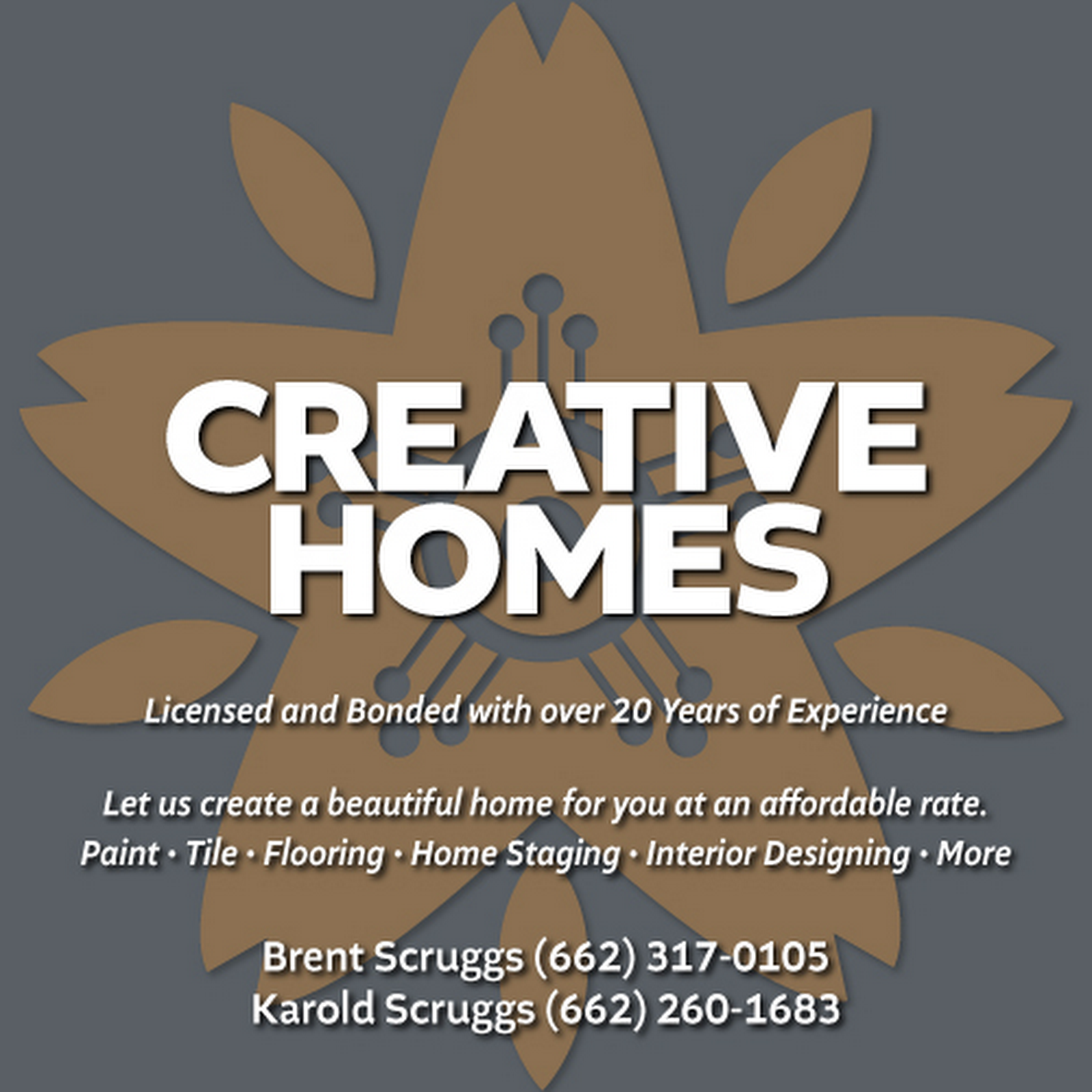 Creative Homes business sign, Tupelo MS