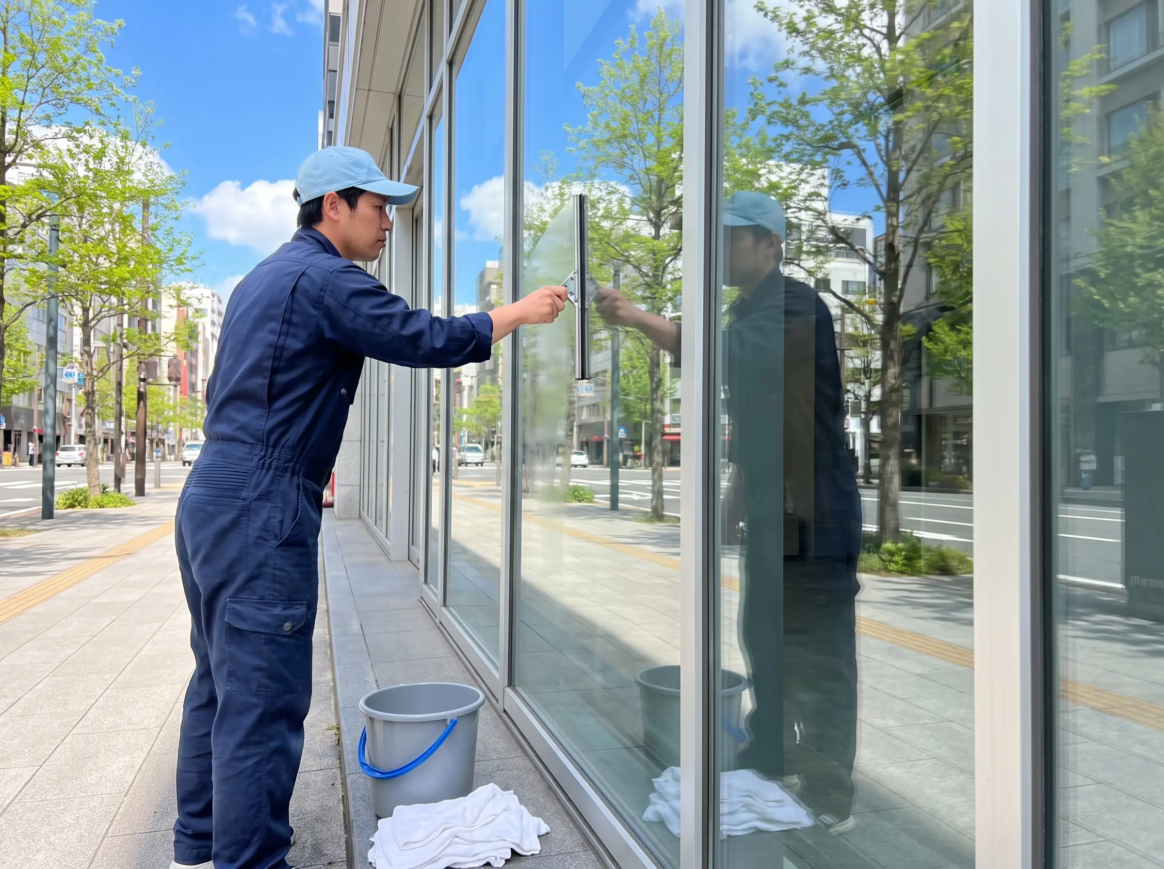 Freshly cleaned residential windows