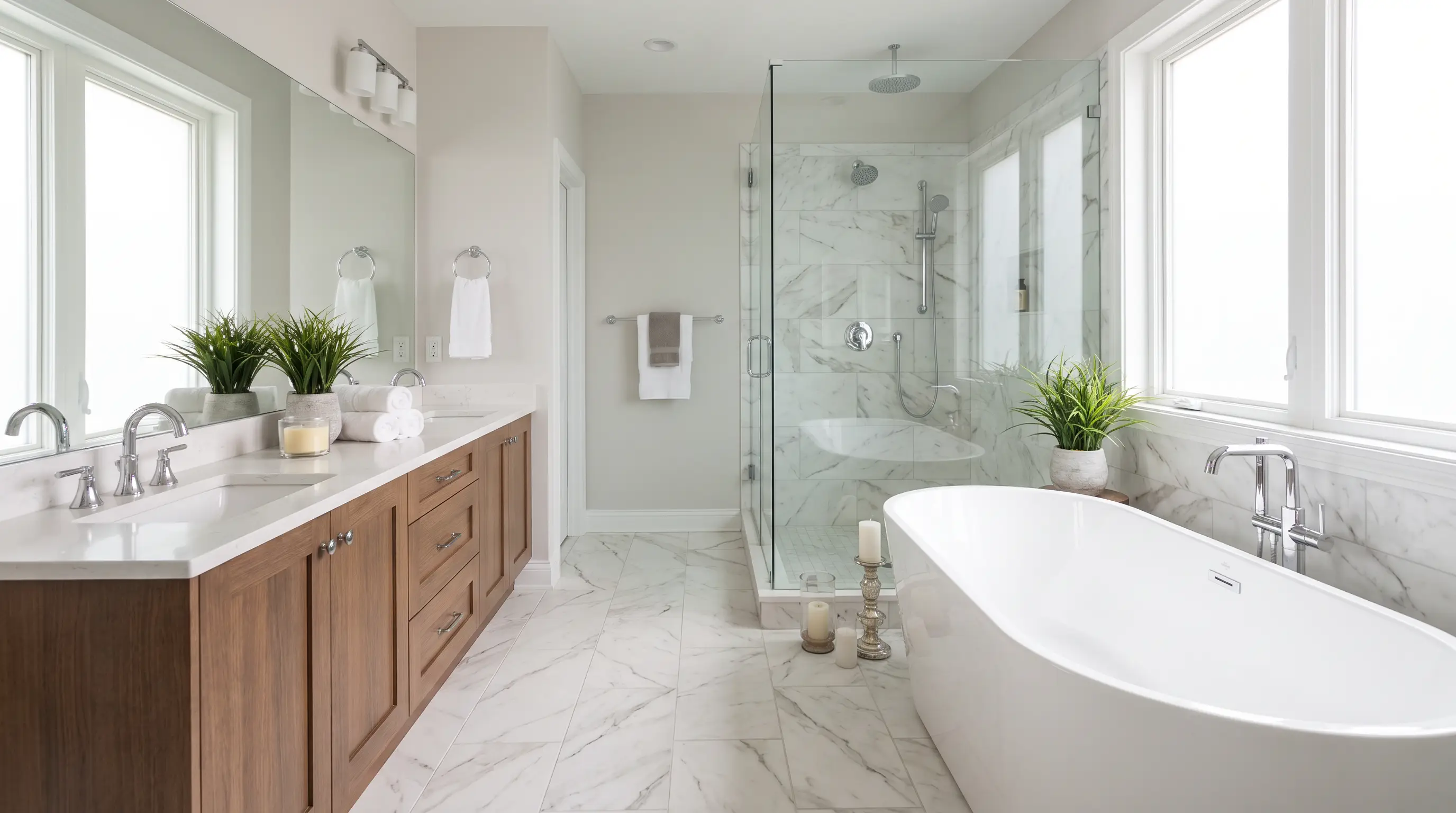 Finished custom bathroom remodel in Nashua, NH
