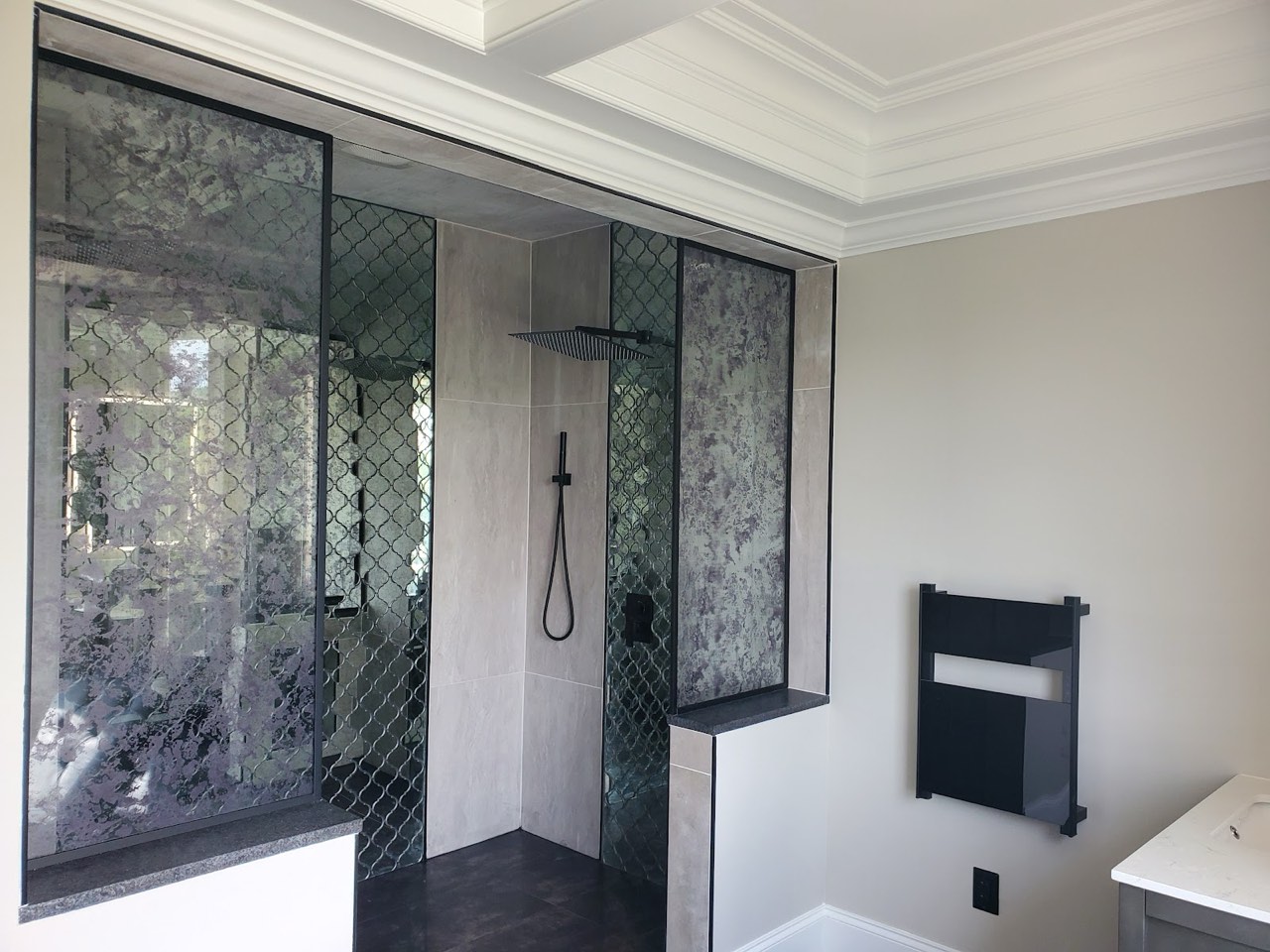 Custom bathroom remodel with frameless glass shower