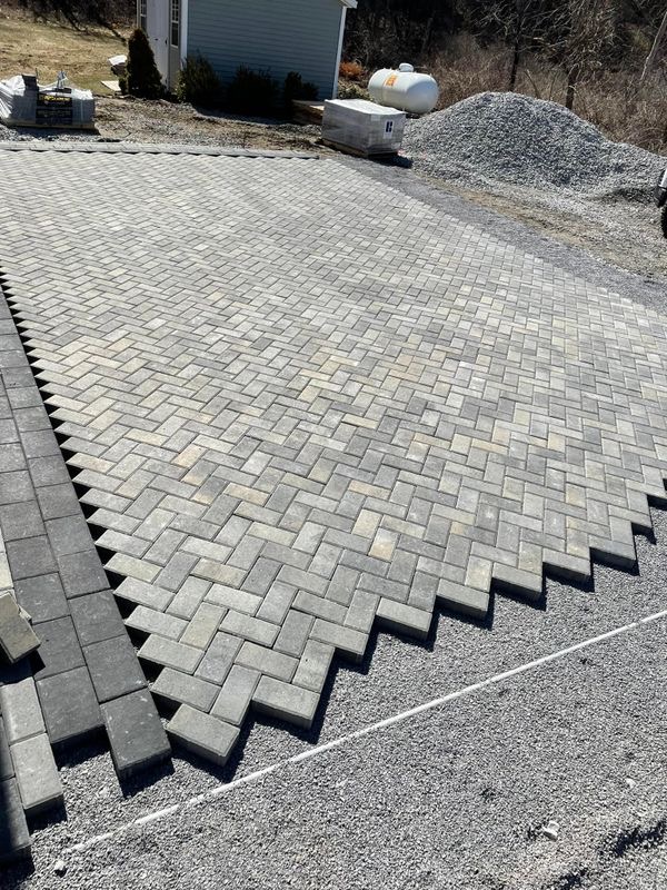 Commercial landscaping in progress
