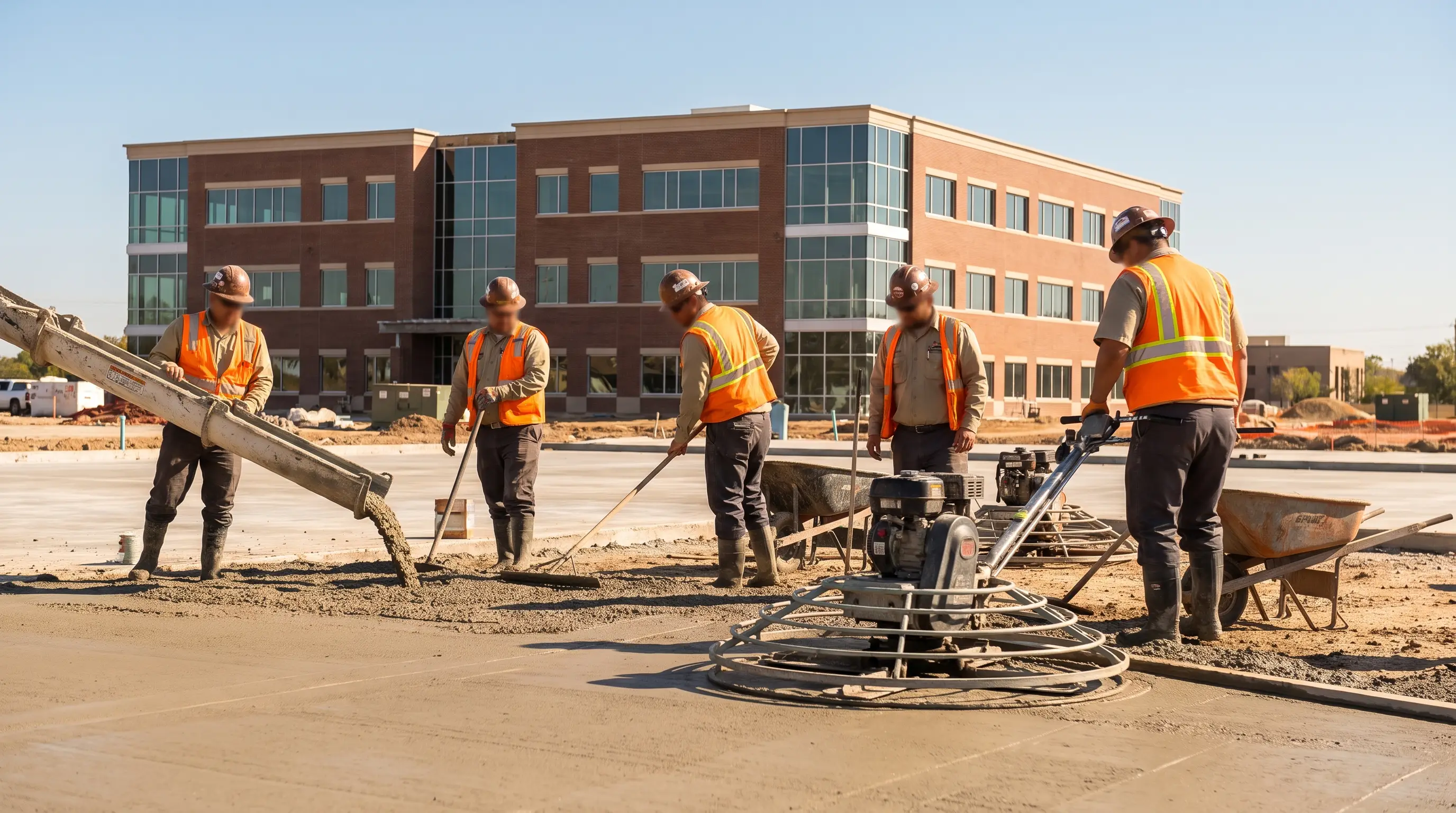Concrete placed into a reinforced footing trench