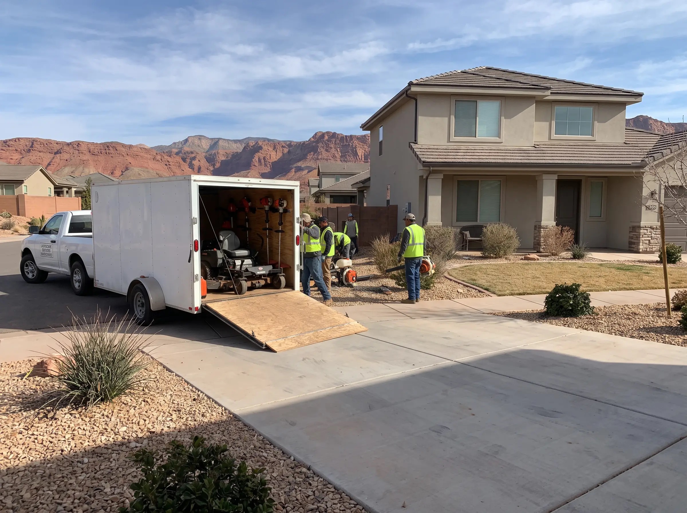 EdgeRock crew and equipment trailer on site