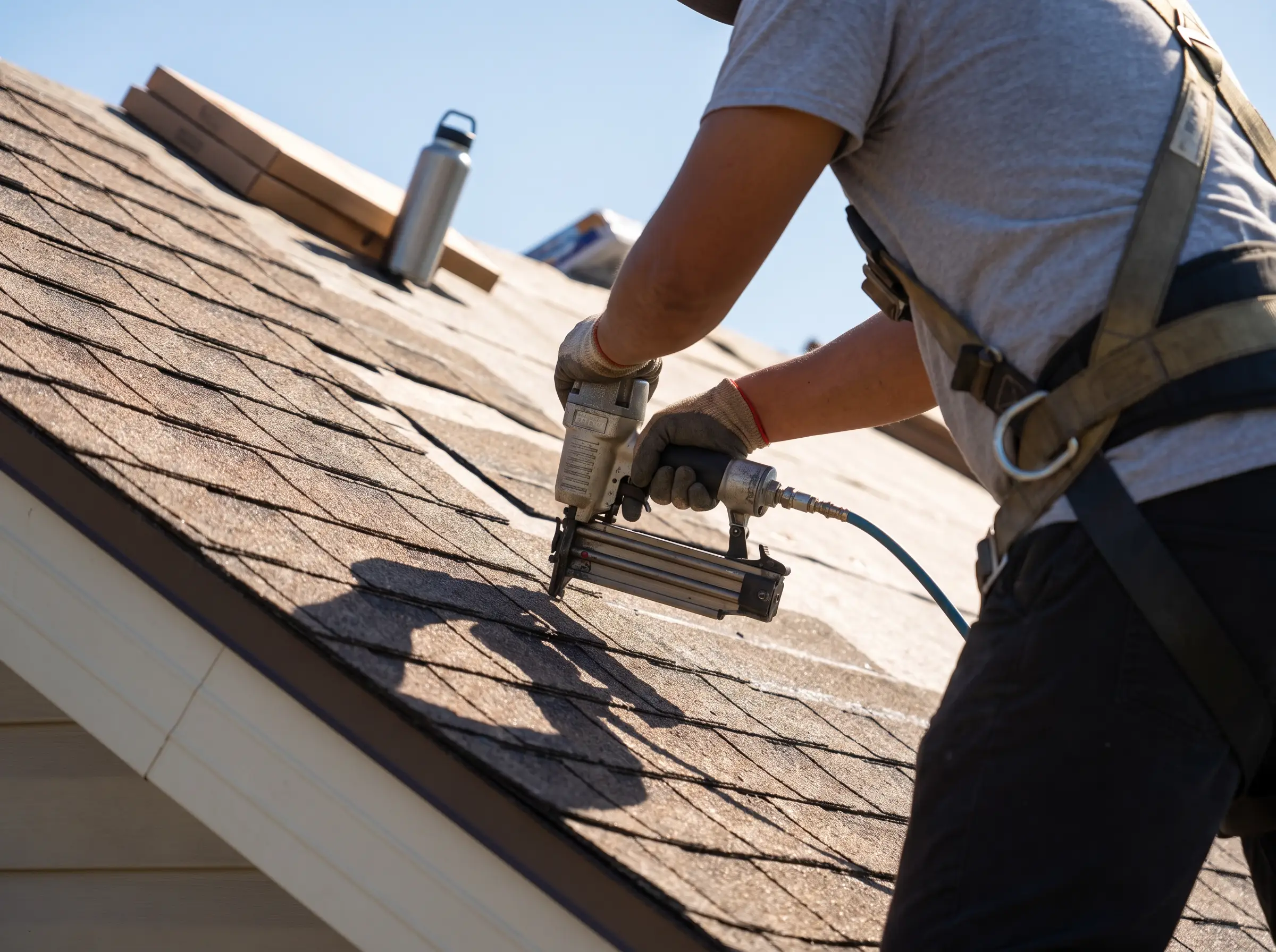Commercial roofing in progress