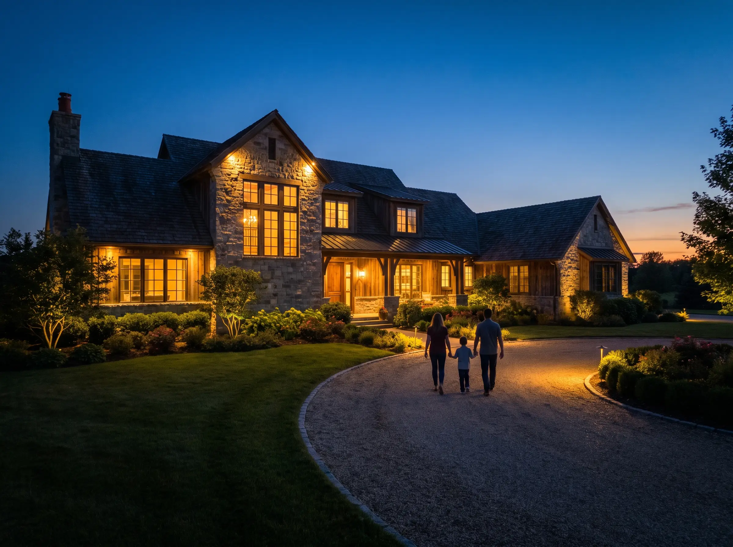 Permanent lighting installed on a home