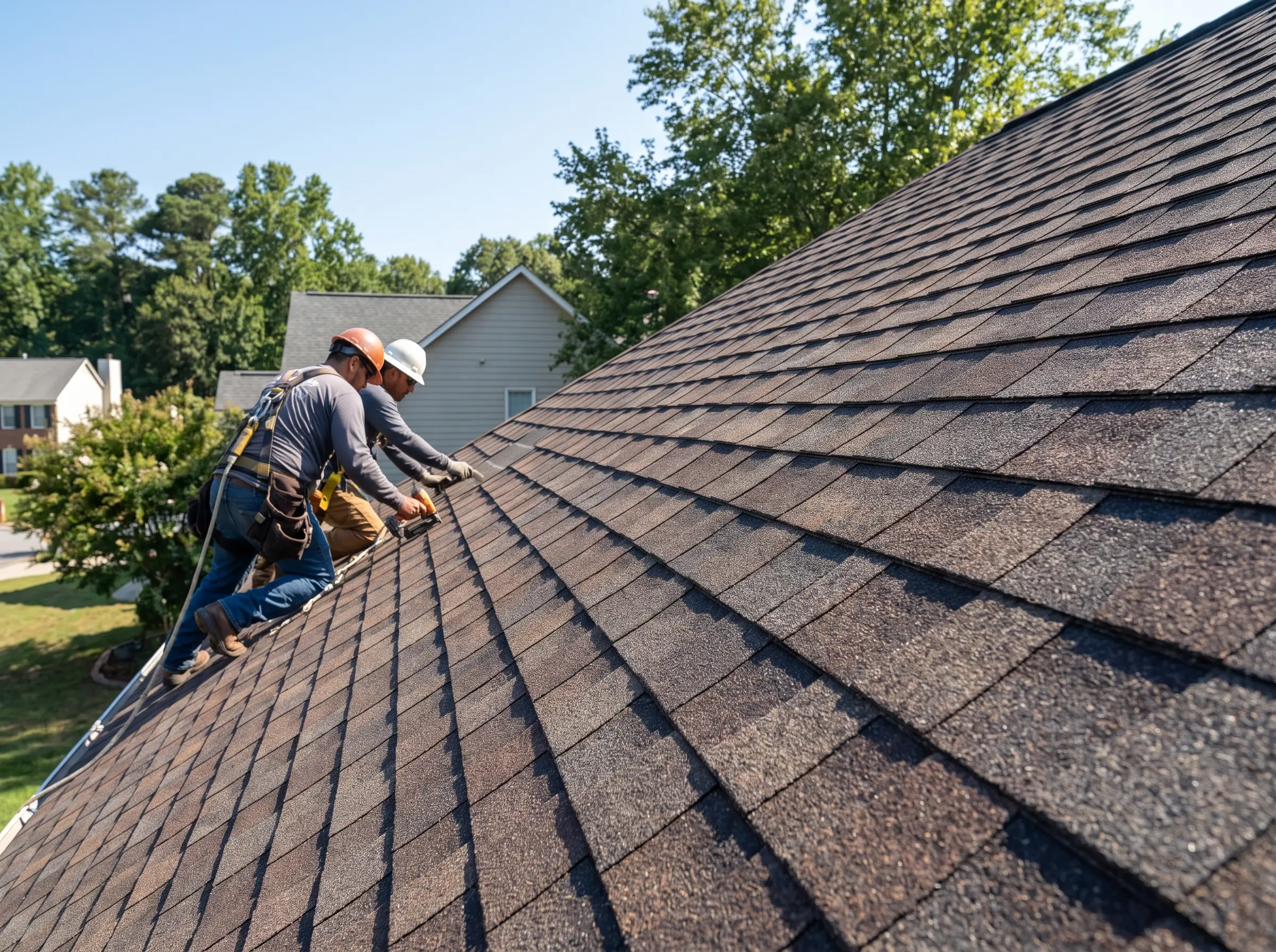 Finished residential roof replacement