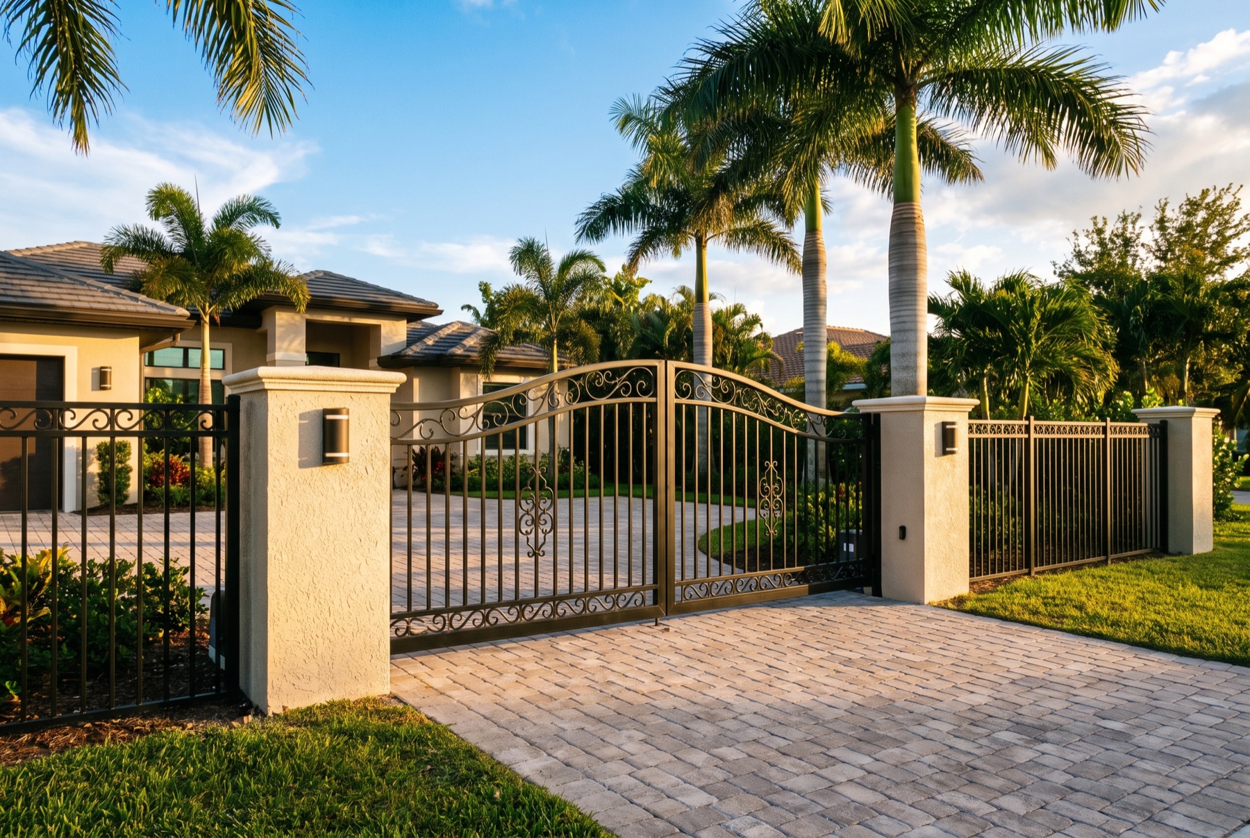 Ornamental metal entry gate