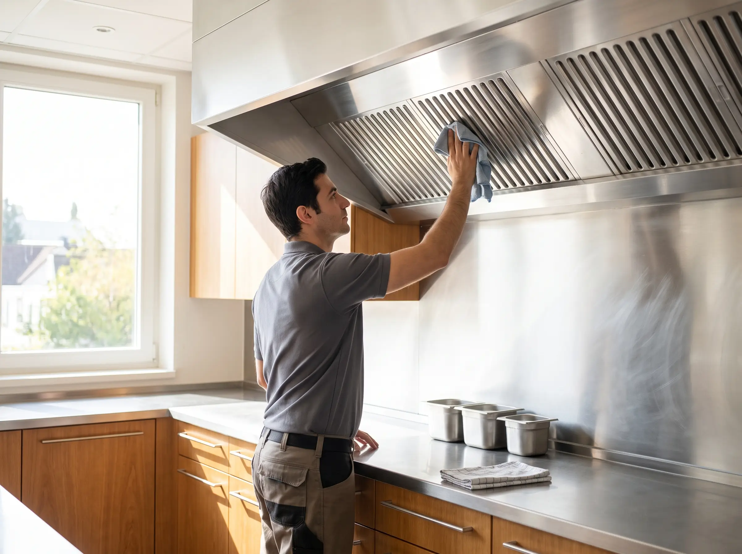 Commercial kitchen hood service