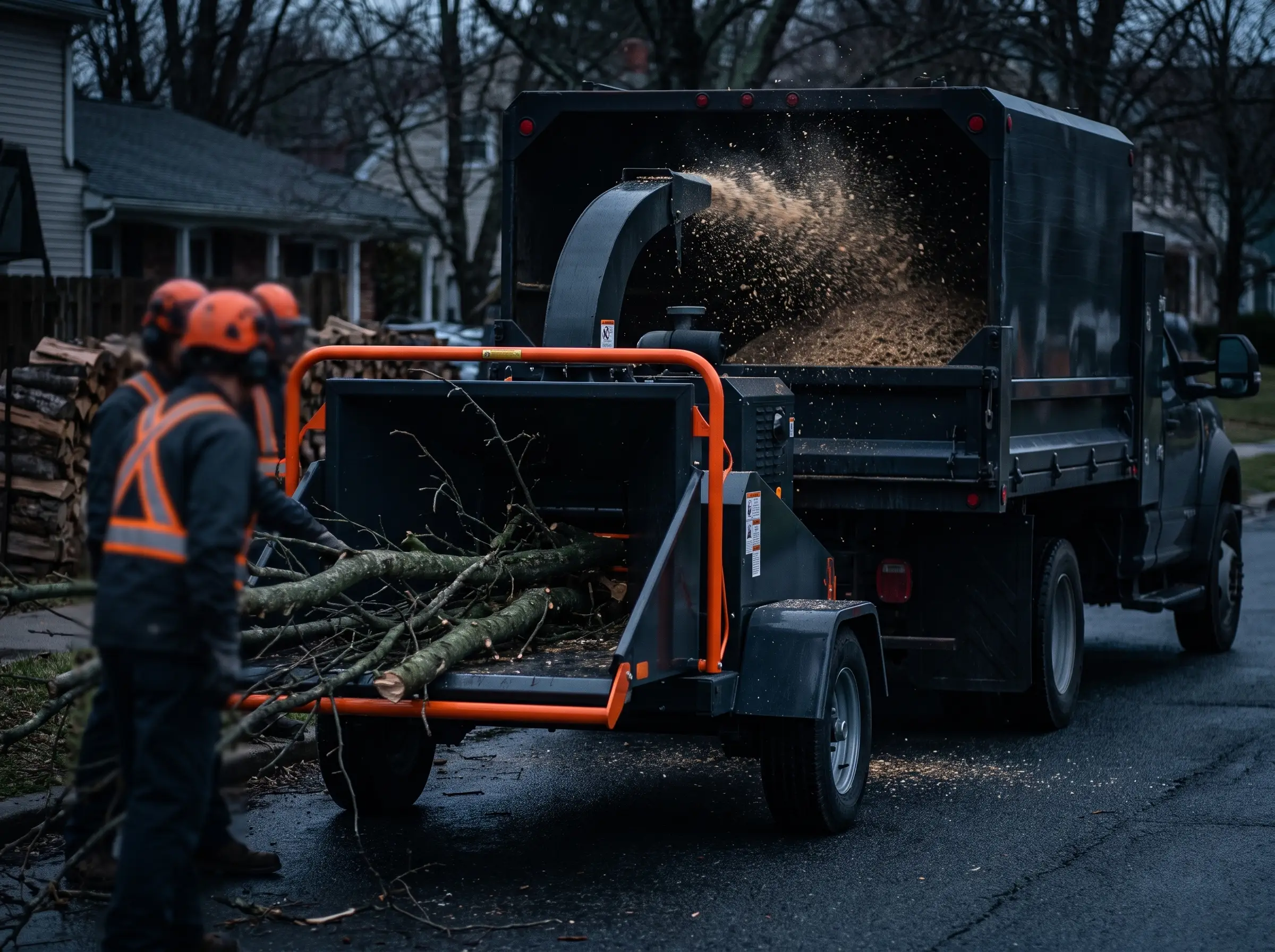 Storm-damaged tree cleanup
