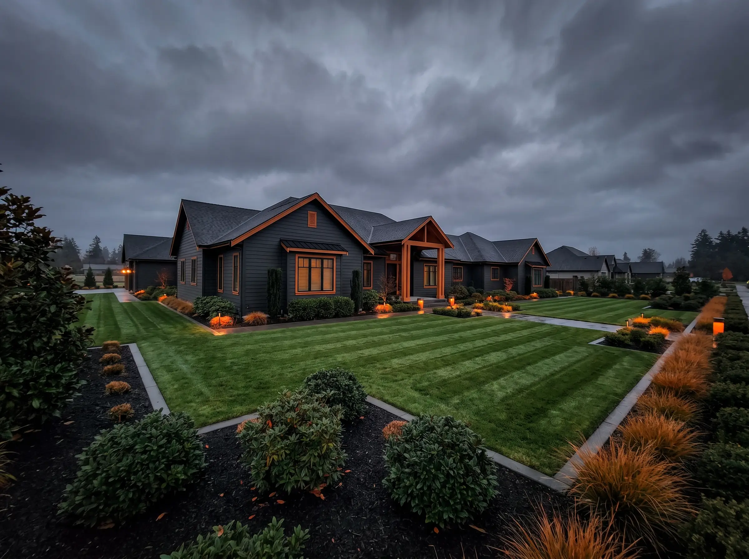 Lawn care crew on a property