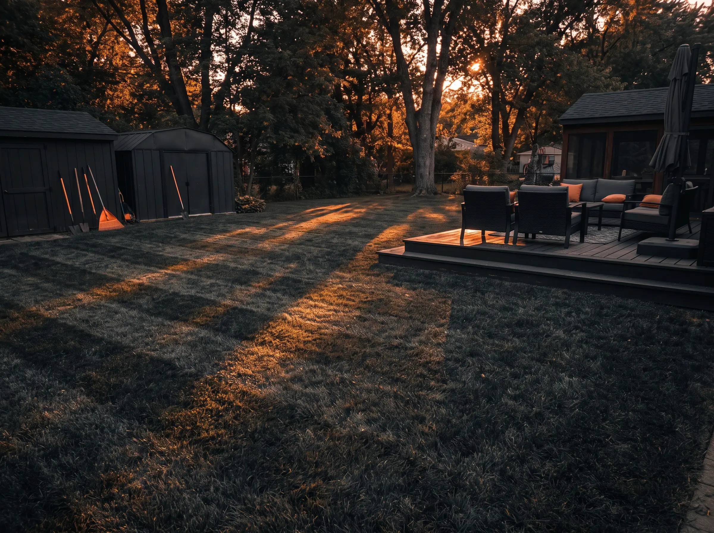 Lush fertilized lawn