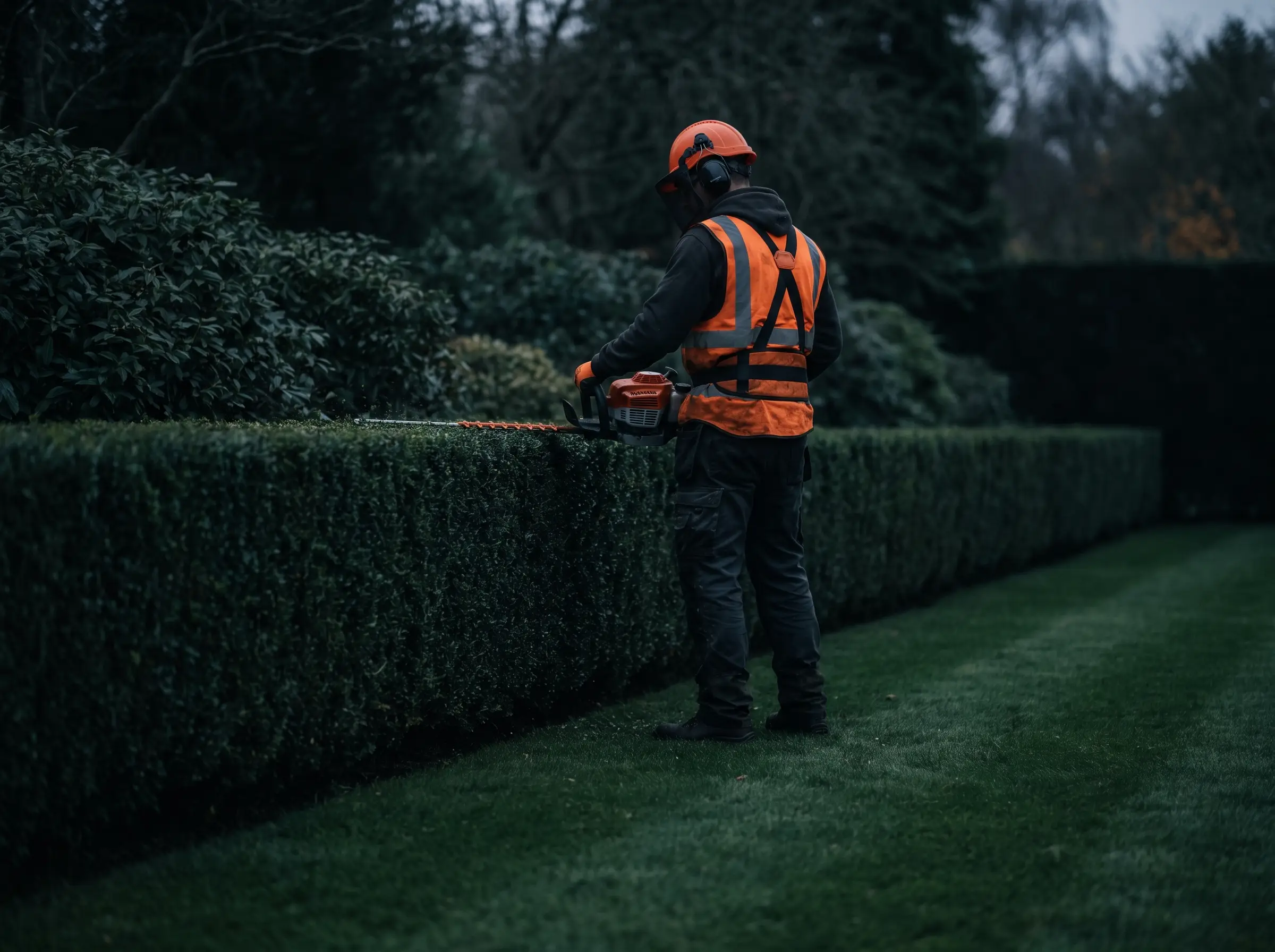 Fall leaf cleanup on a property