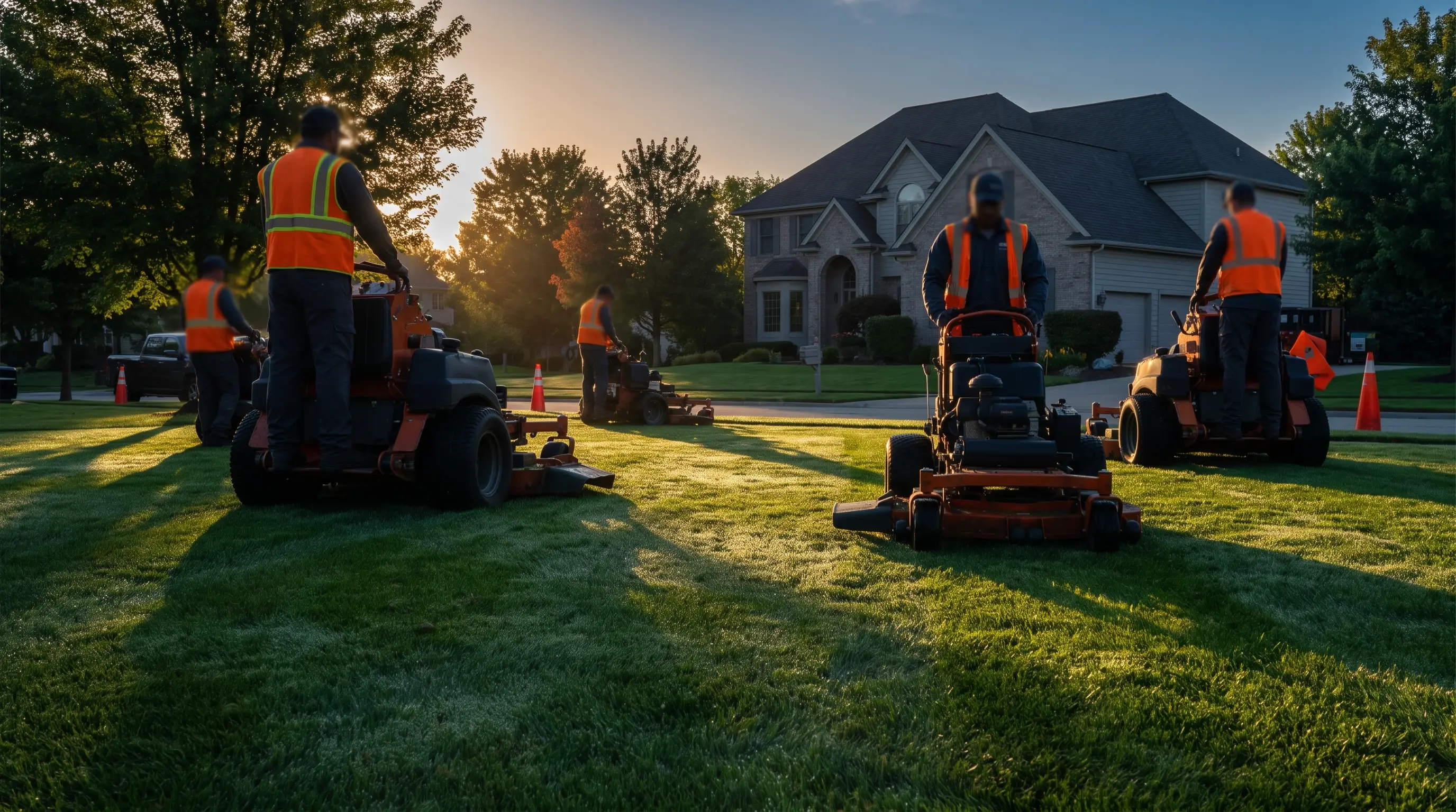 Lawn & Landscaping crew at work