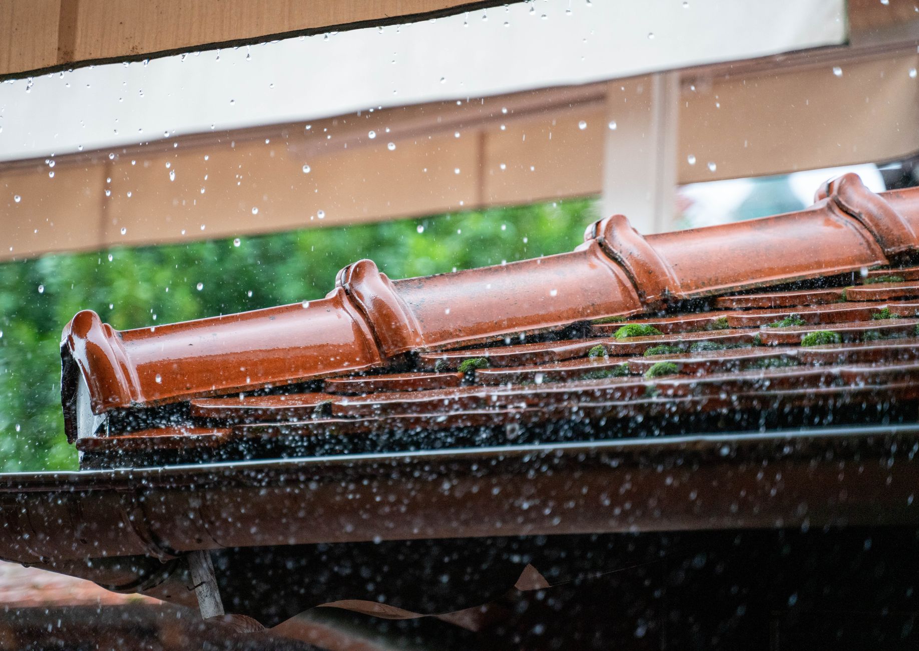 Crew working on a gutter installation