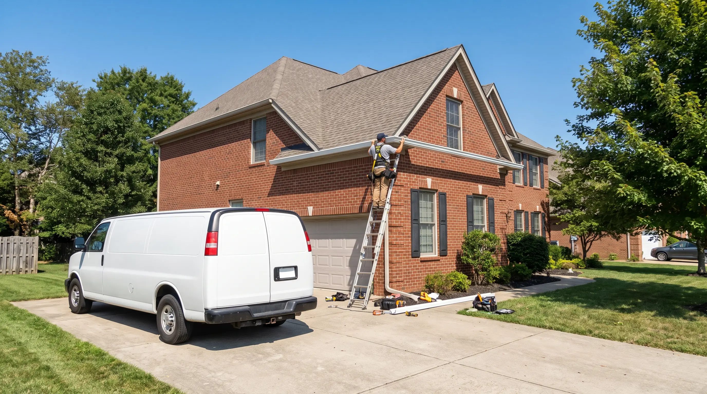 Finished gutter installation