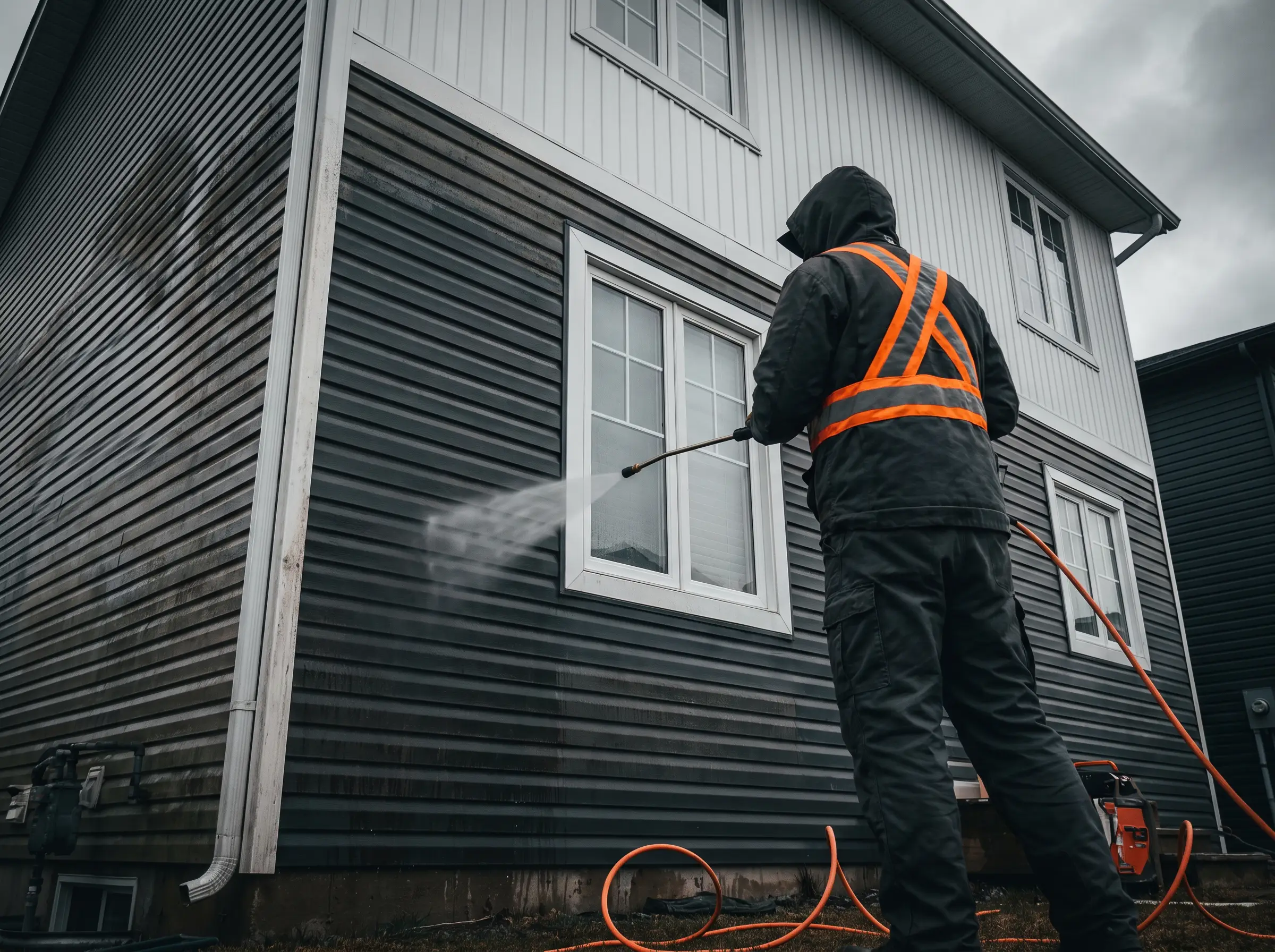Roof soft washing