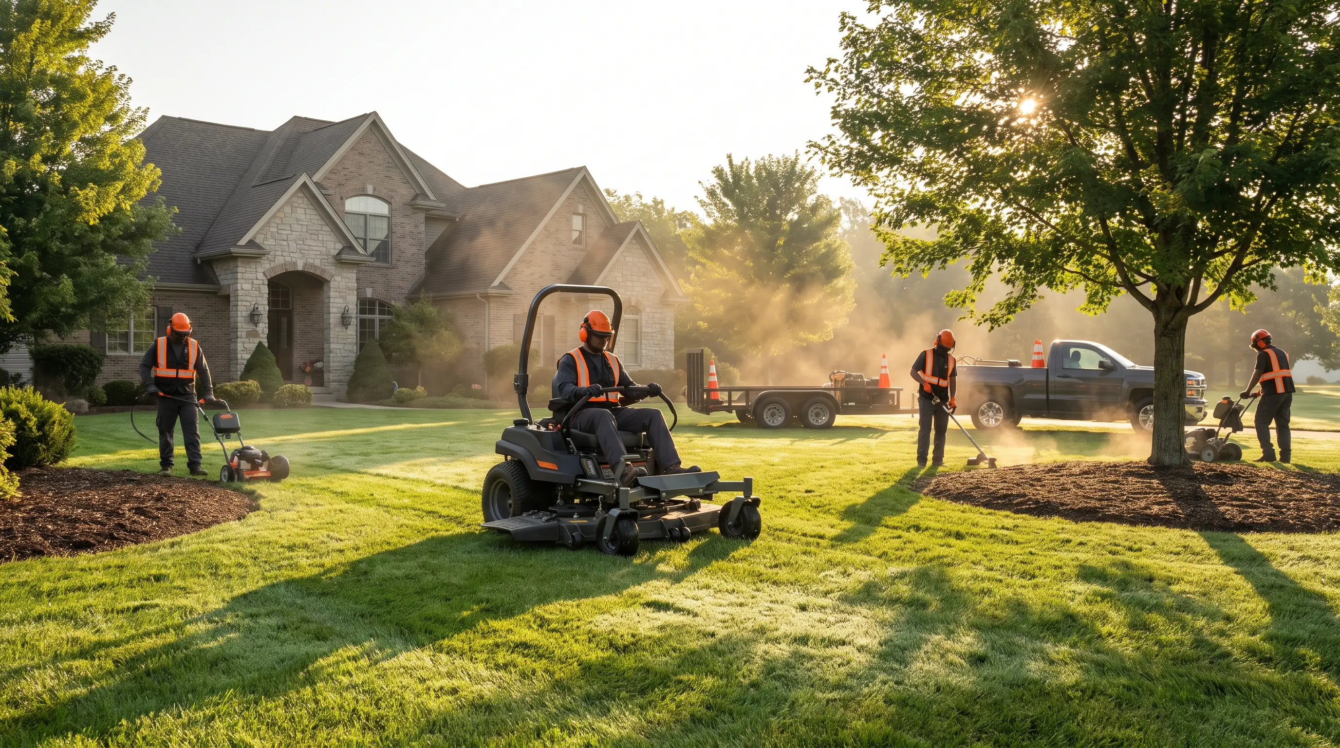 Lawn & Landscaping crew on a job