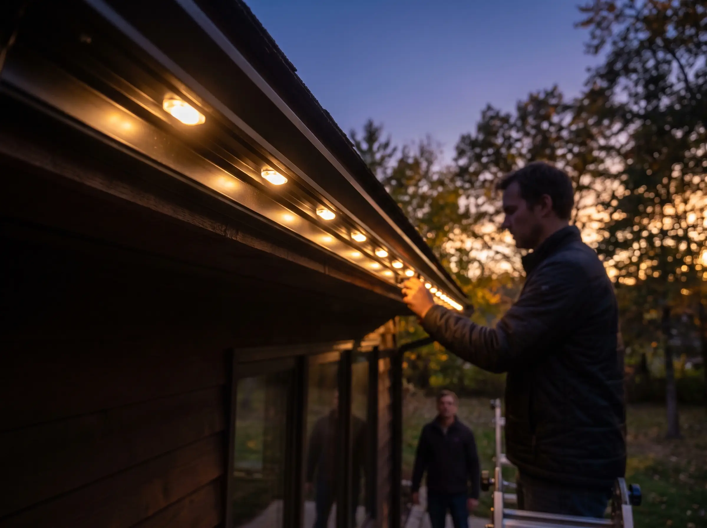 Landscape lighting installation project