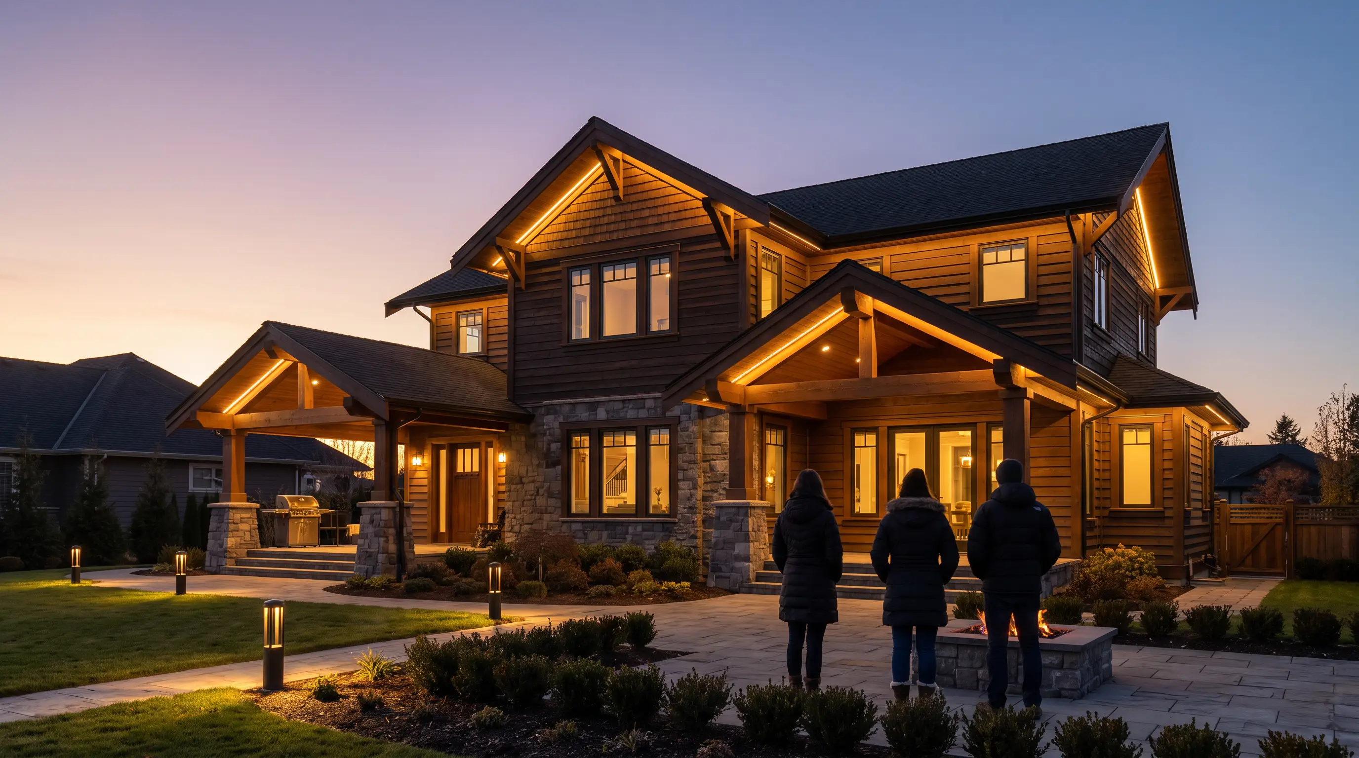 Landscape lighting crew on a jobsite
