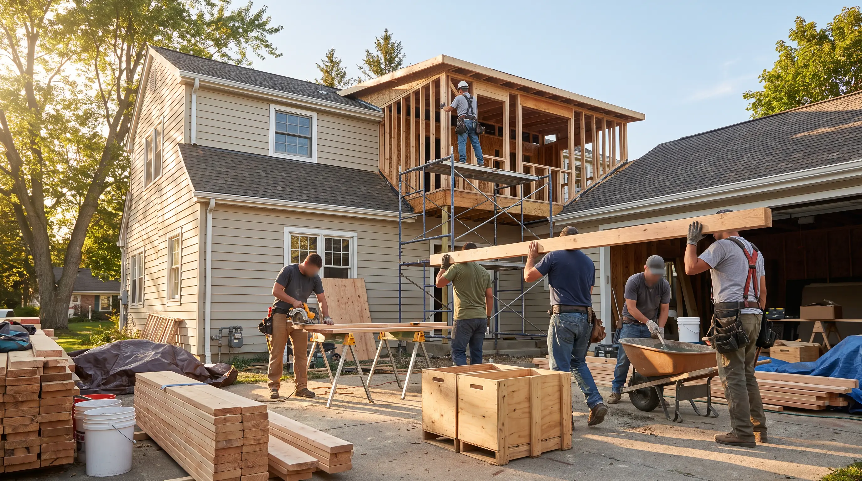 Remodeling crew on a jobsite