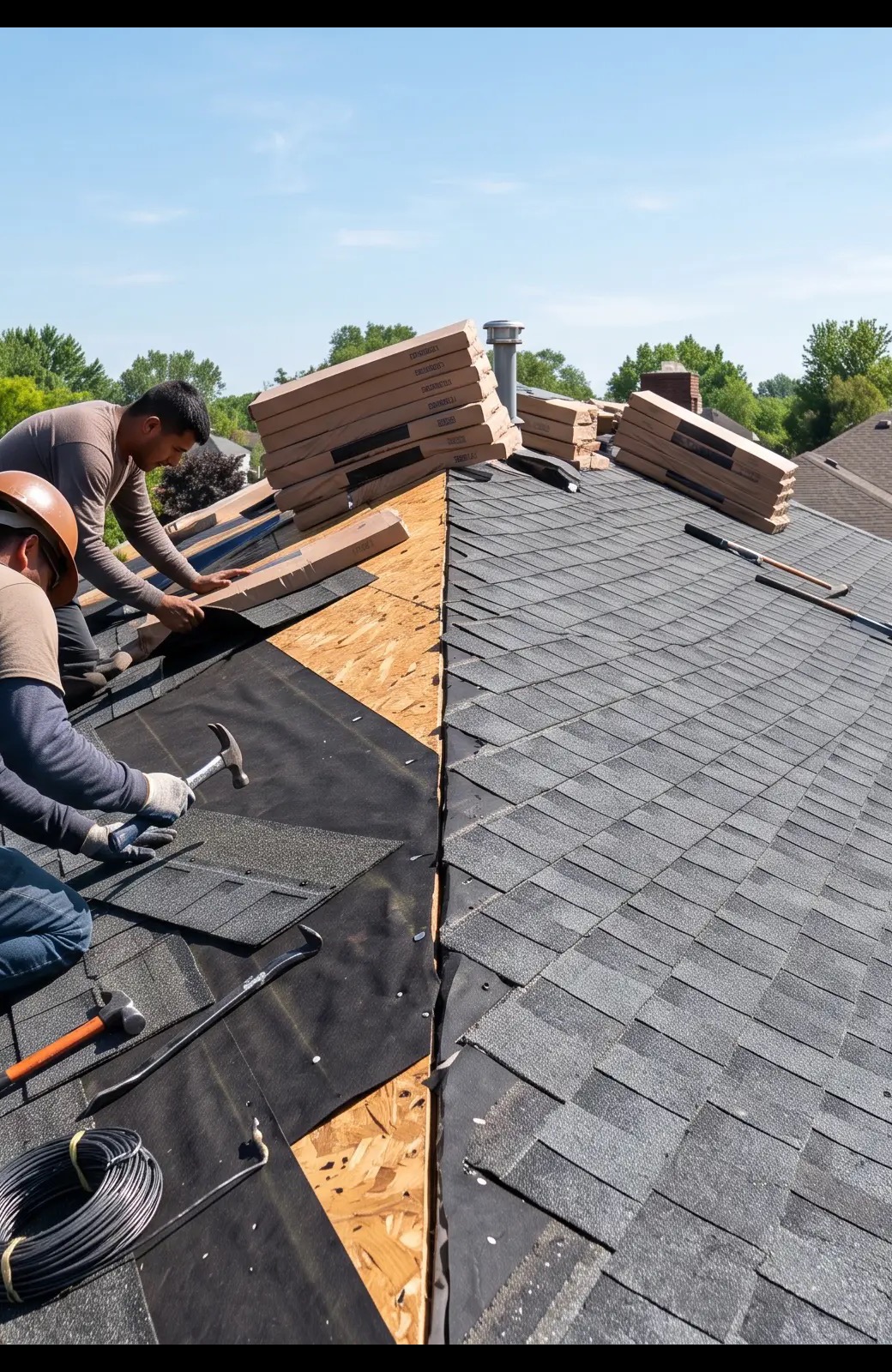 Finished residential roof