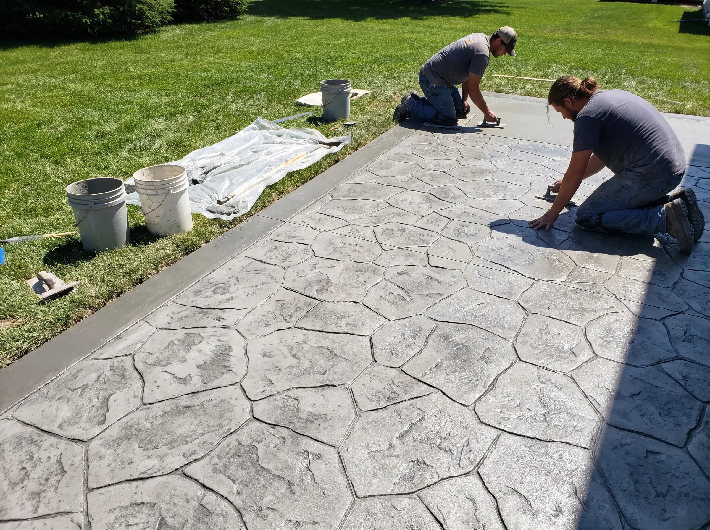 Stamped decorative concrete finish