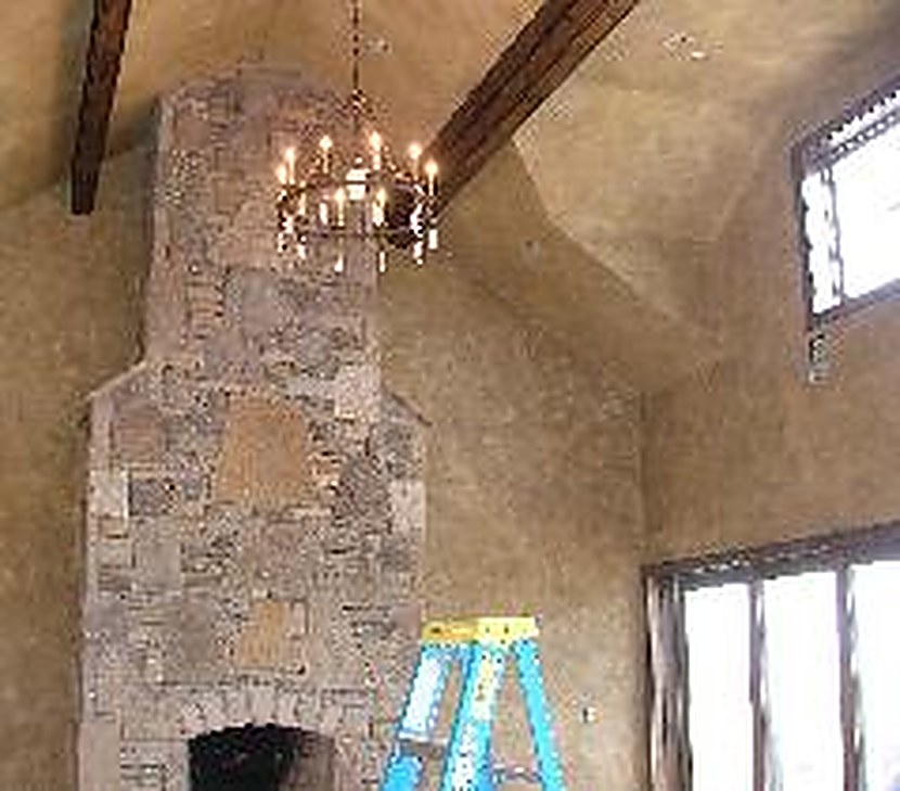 Venetian plaster living room finish