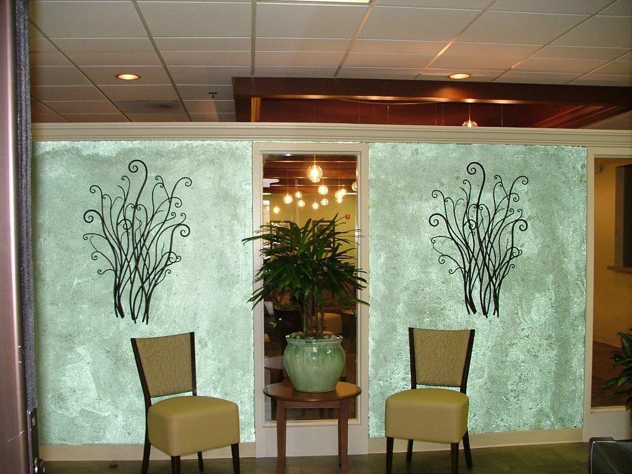 Hand-painted glass bead wall finish by It's Not Wallpaper