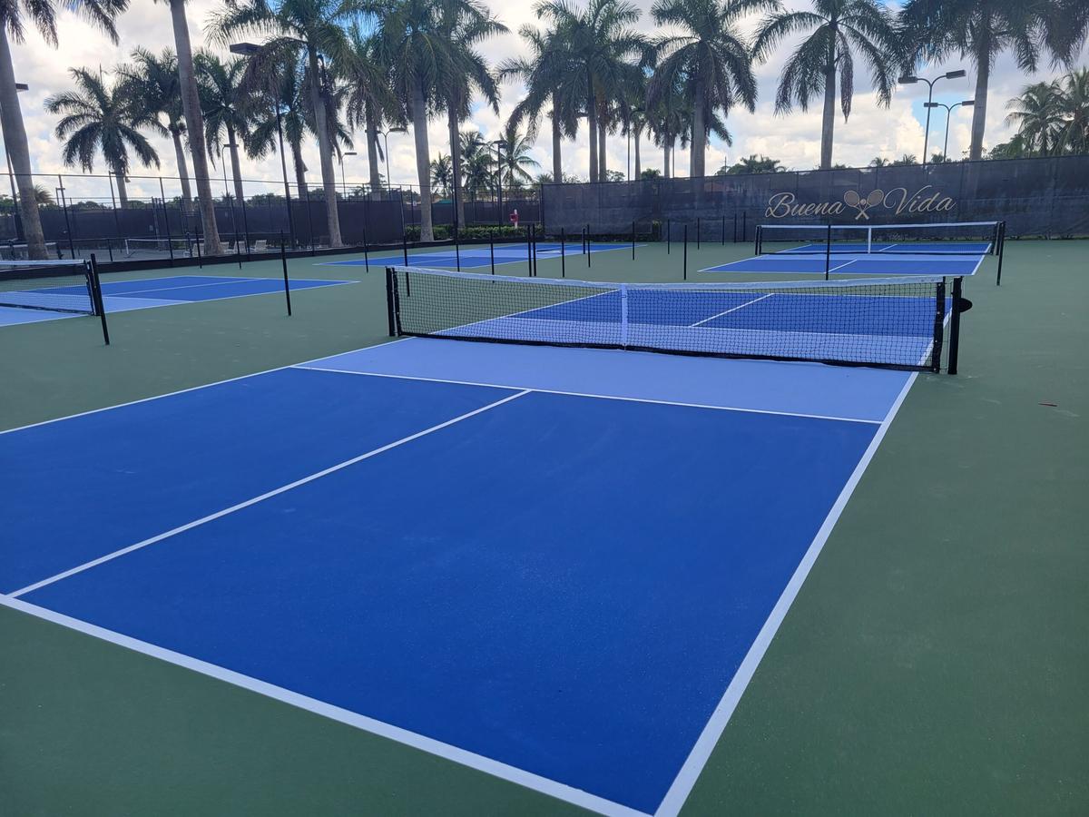 Real pickleball court resurfacing project