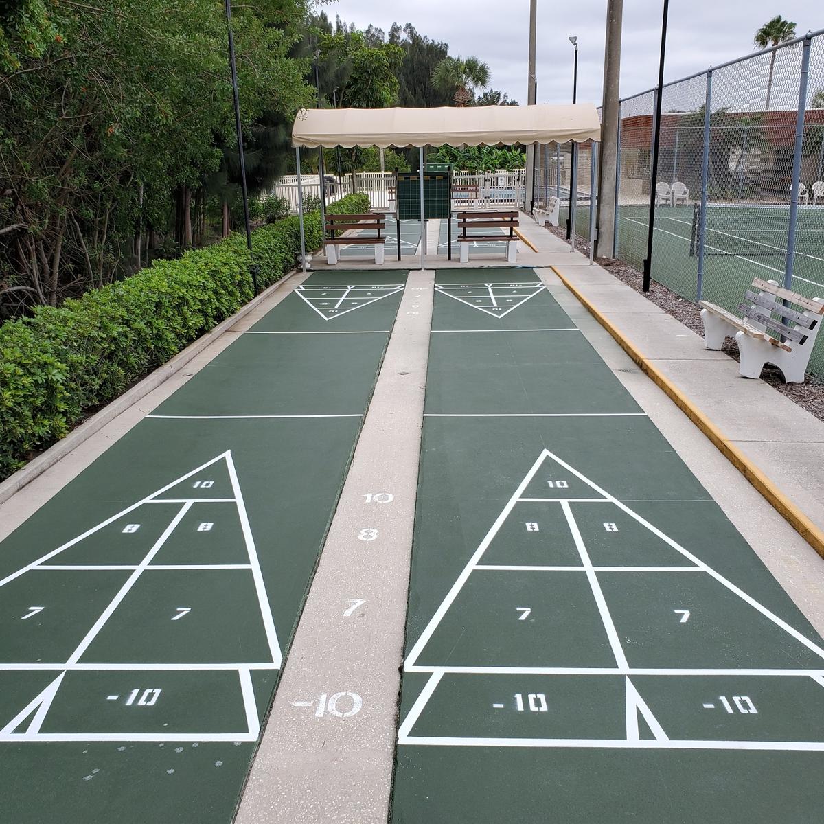 Shuffleboard court resurfacing project