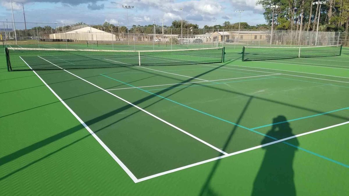 Pickleball court construction project by Lancelot Industries LLC