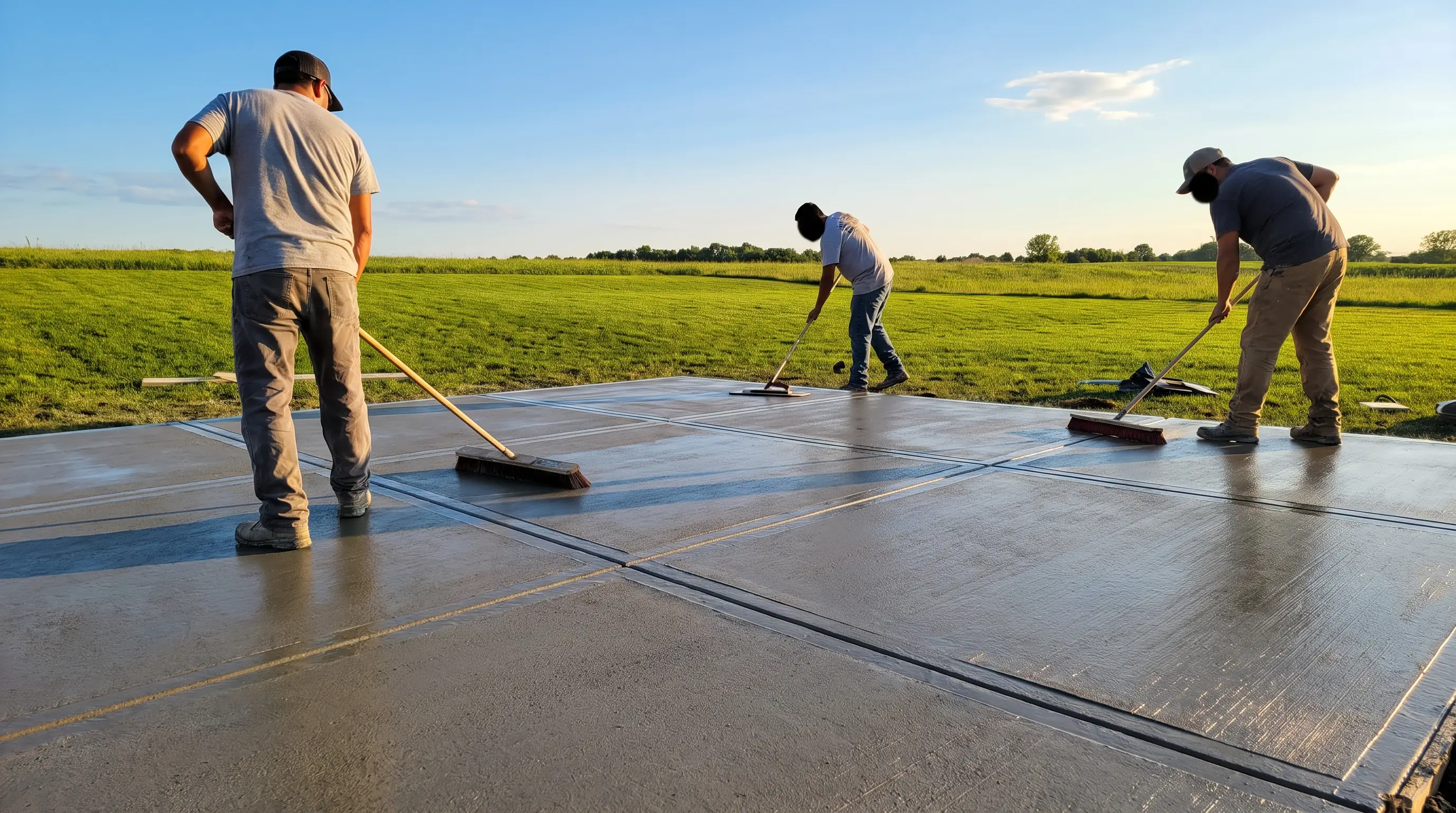 Crew installing a basement waterproofing system