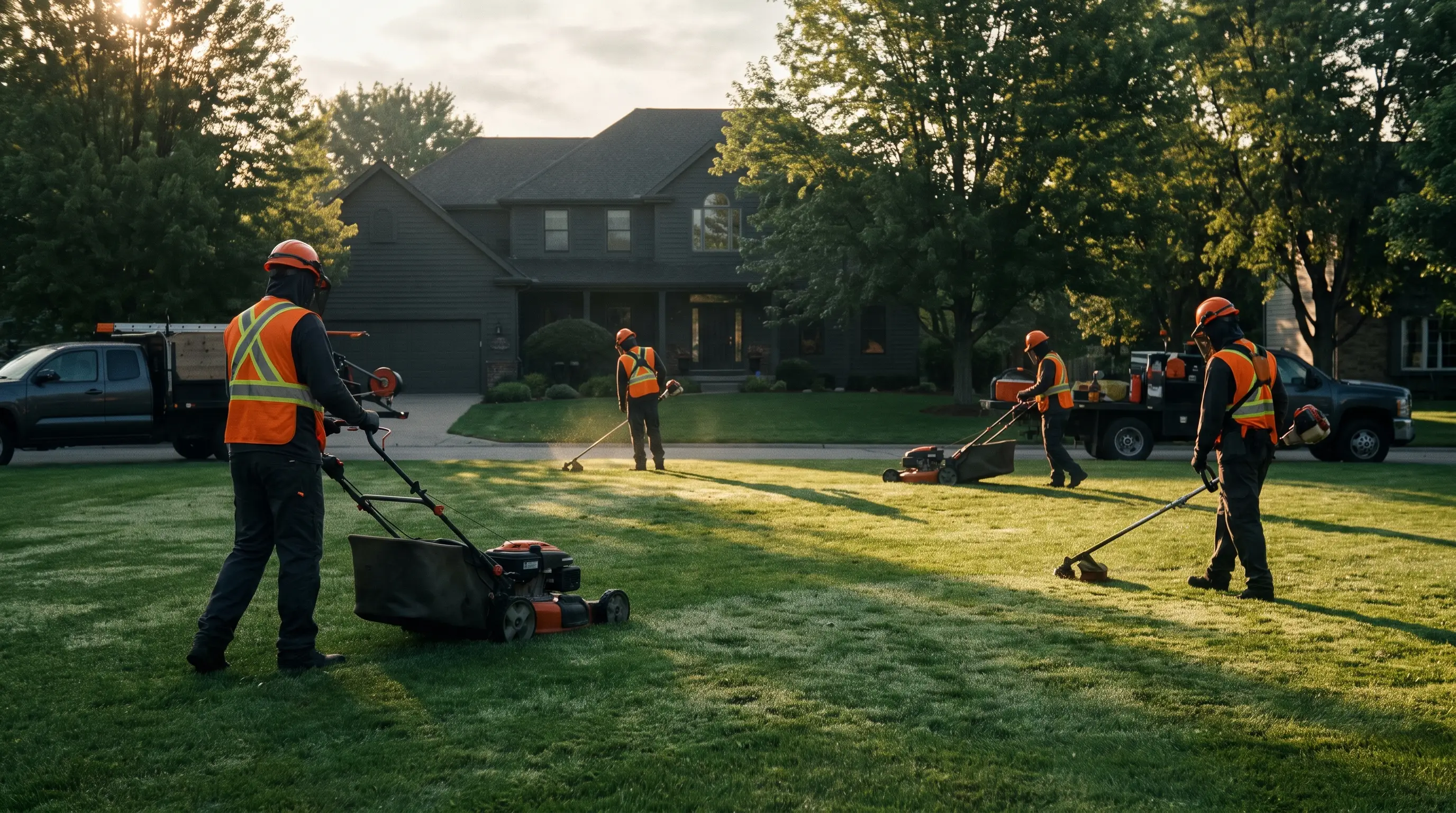 Lawn & Landscaping crew on a job