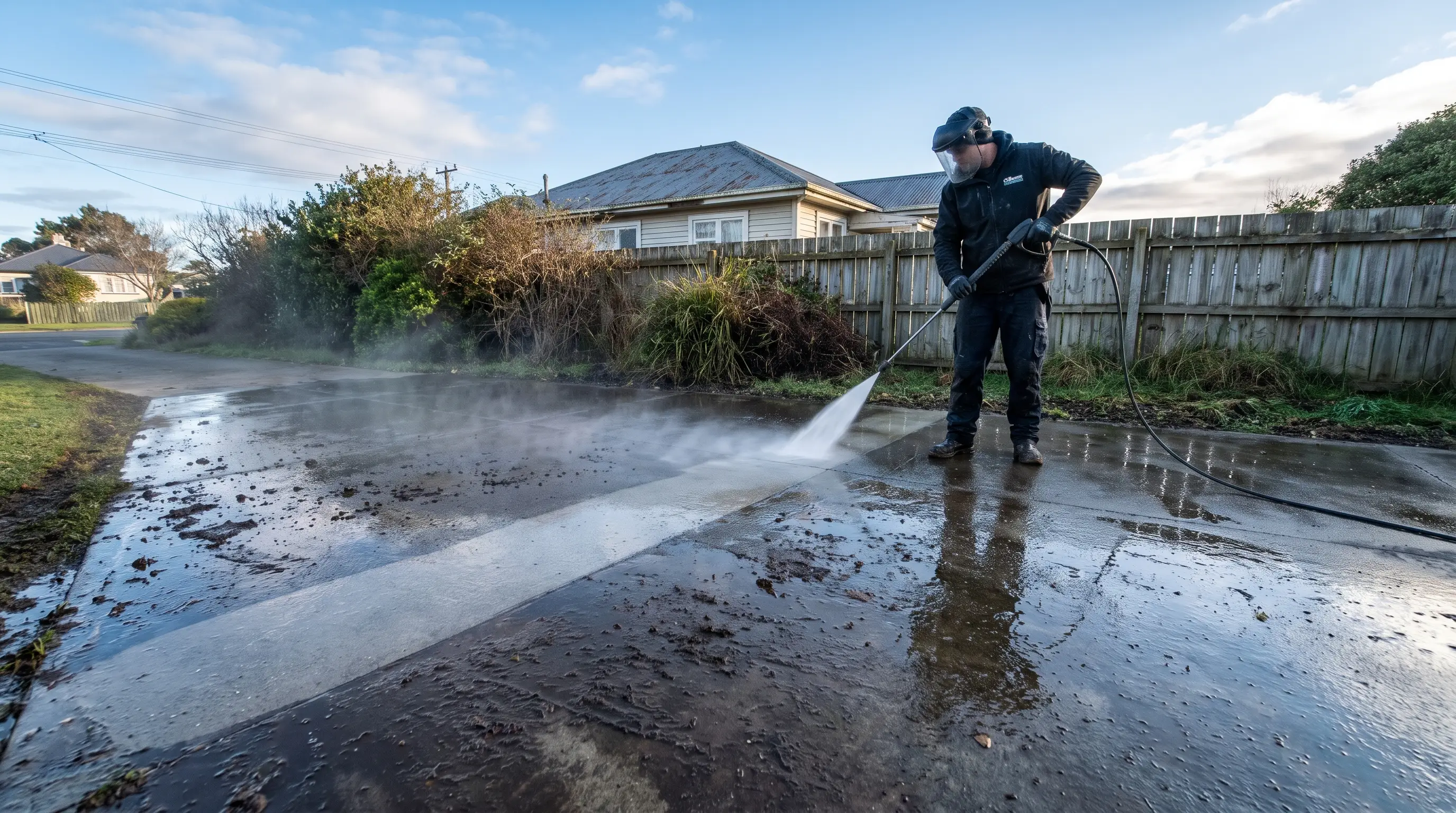 Pressure Washing crew on a job