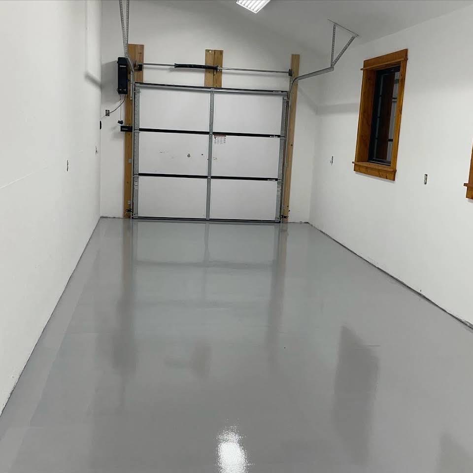Commercial concrete flatwork being placed