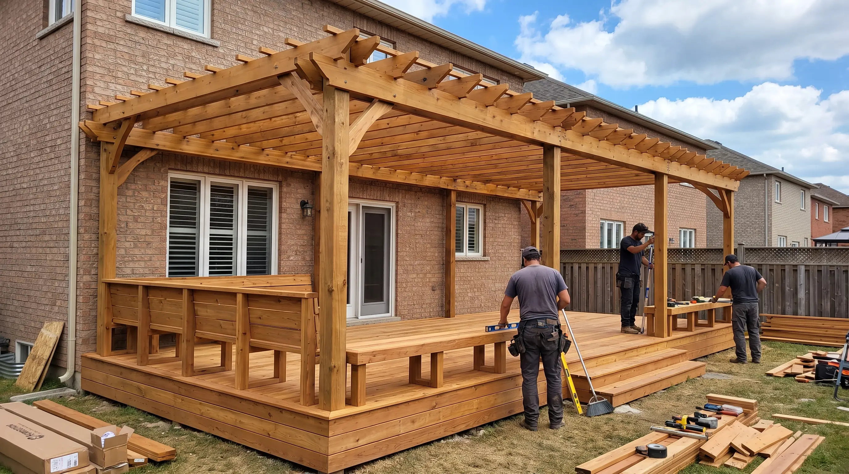 General contractor crew working on a project