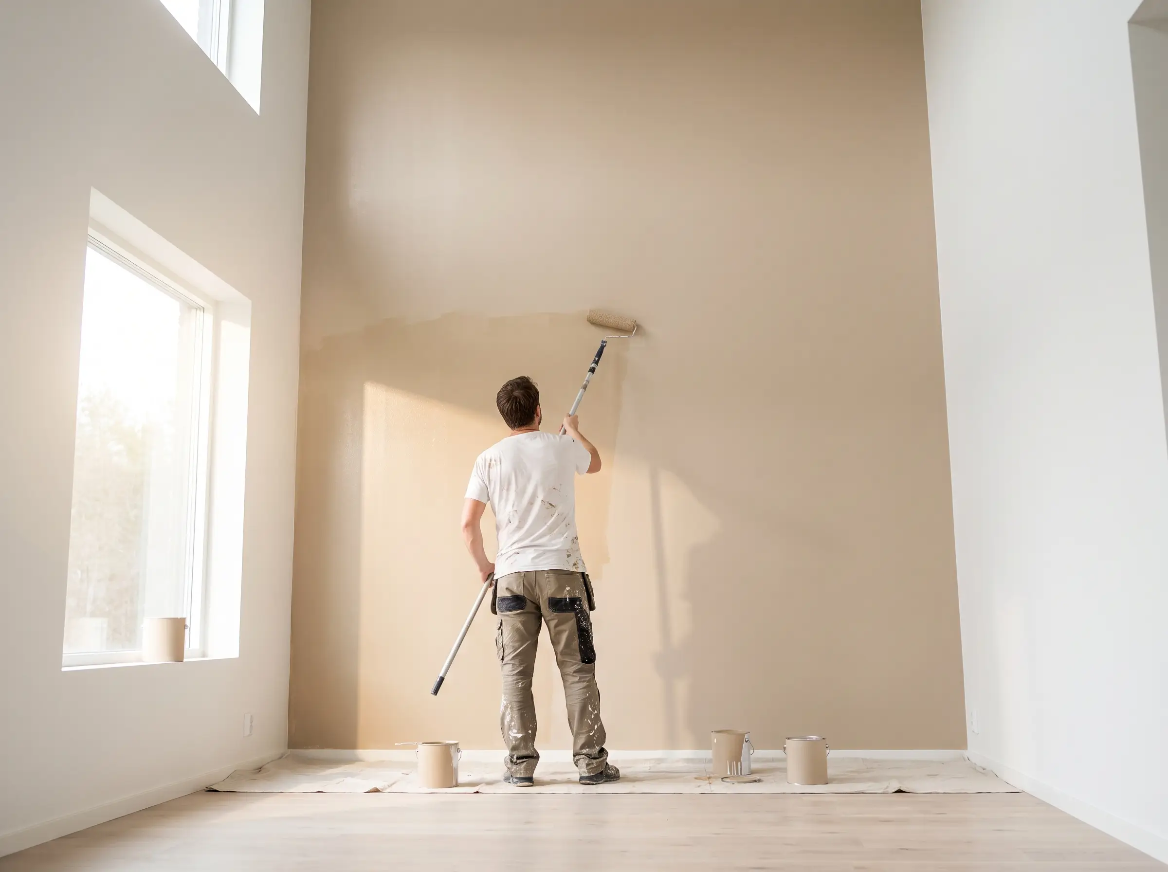 Finished residential stucco wall