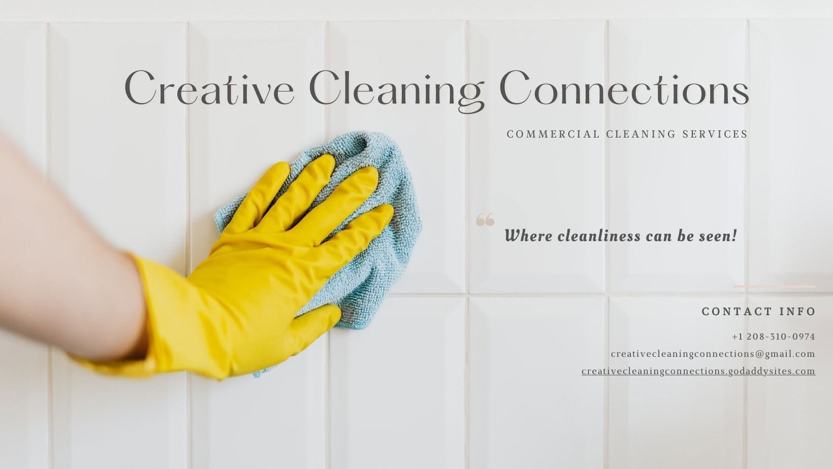 Cleaning crew at work in a client space